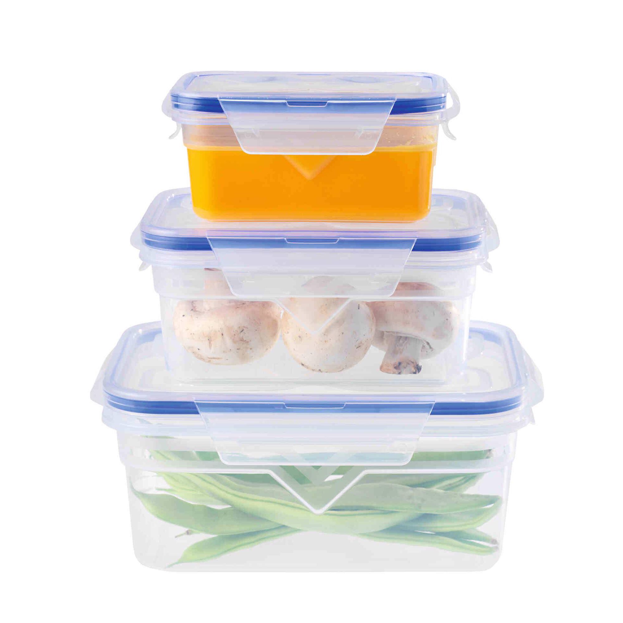 Conjunto 3 Caixas Herméticas Plásticas Lock