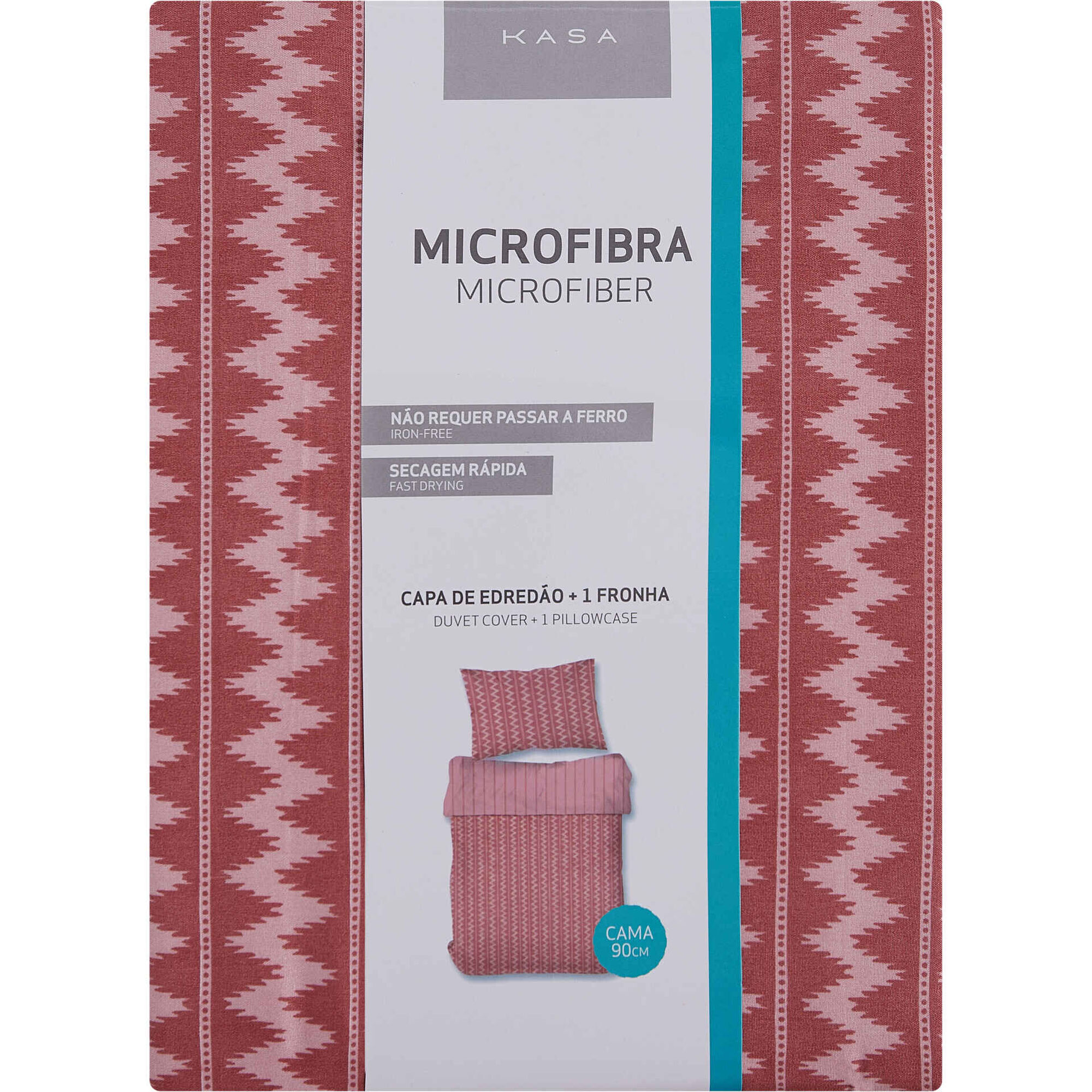 Conjunto Capa de Edred&atilde;o e Fronha 220x160cm Zigzag Vermelho Jardim Secreto Kasa
