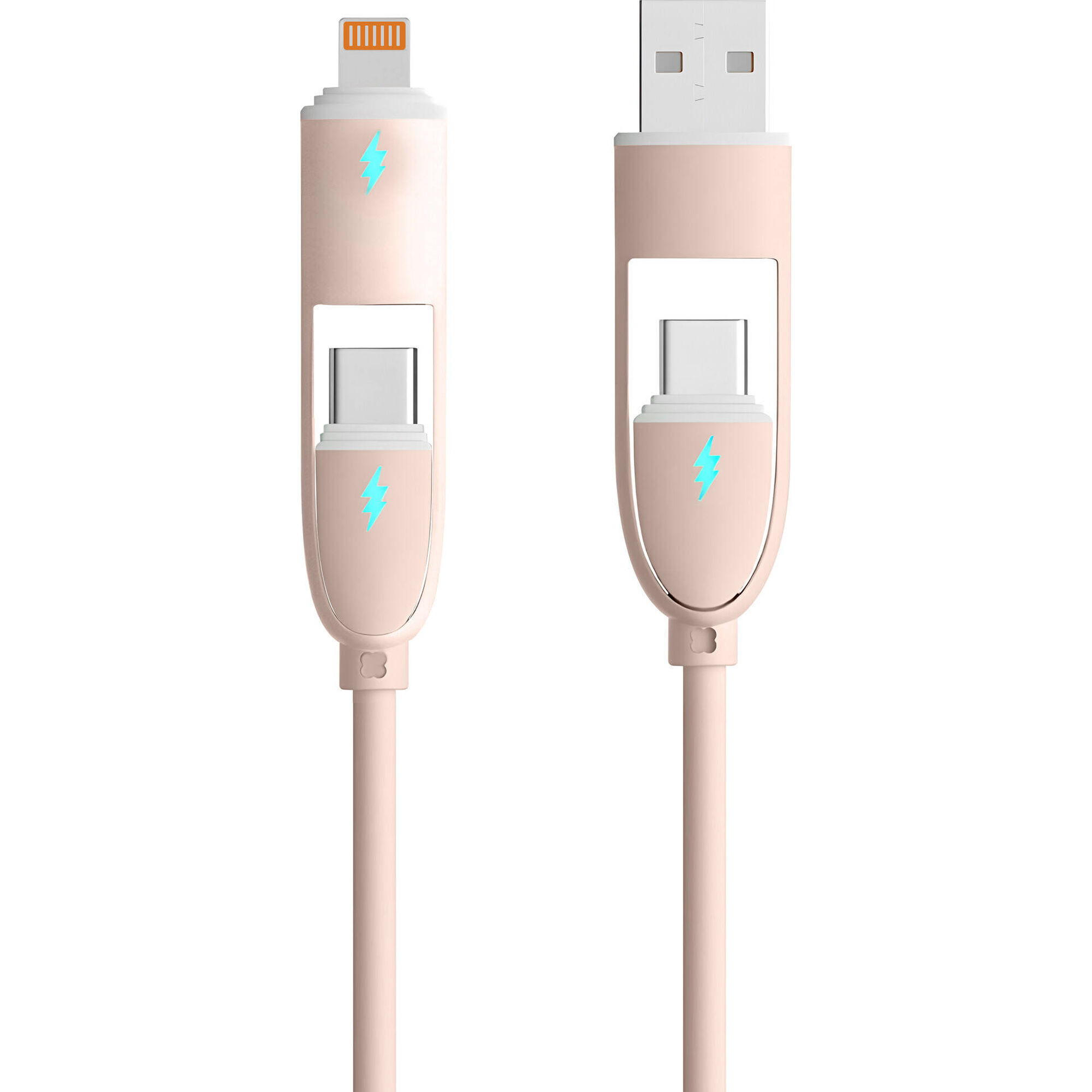 Cabo de Carregamento USB-C Fusion Rosa Bazar&atilde;o