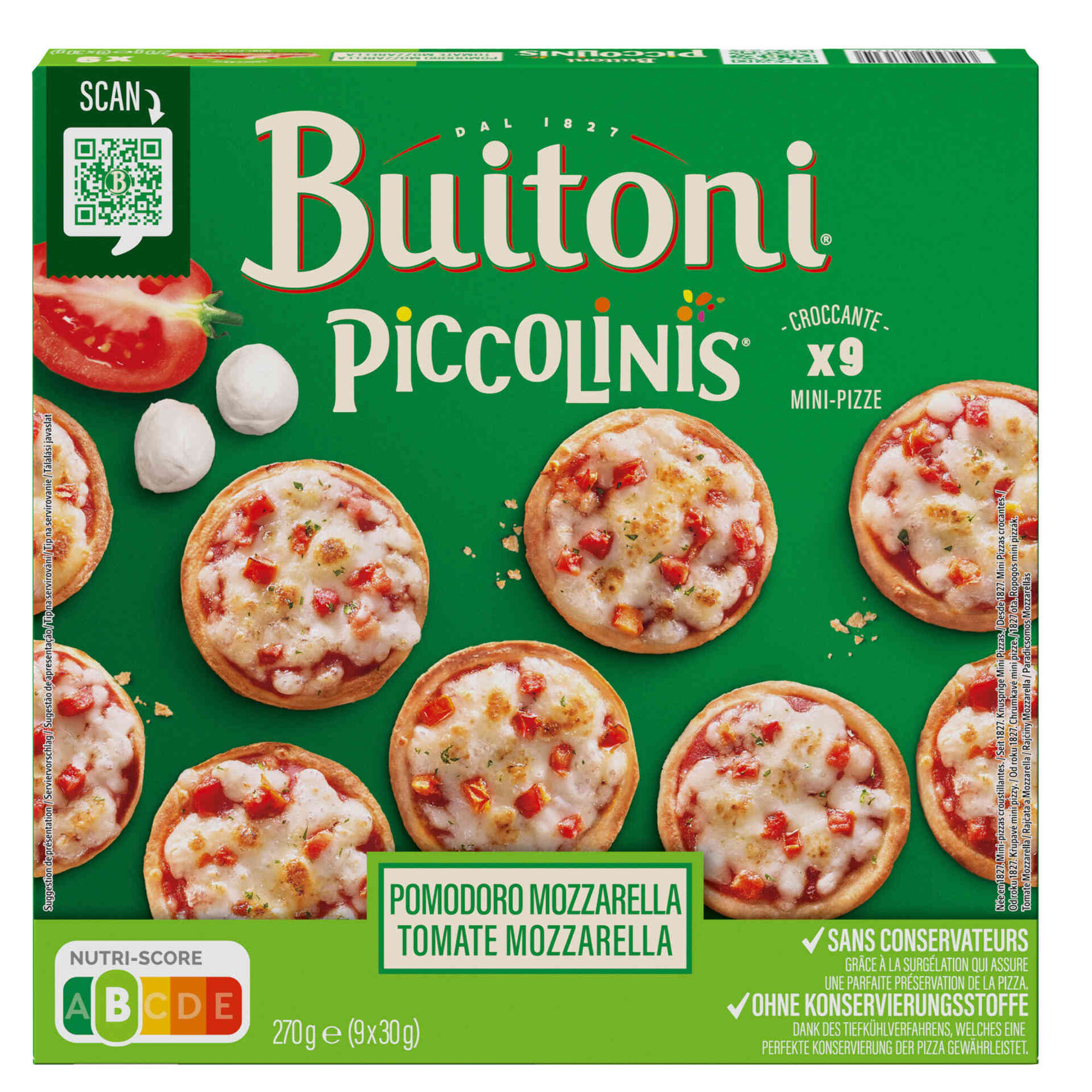 Mini Pizzas Piccolinis de Tomate e Mozzarella Mini Pizzas Piccolinis de Tomate e Mozzarella