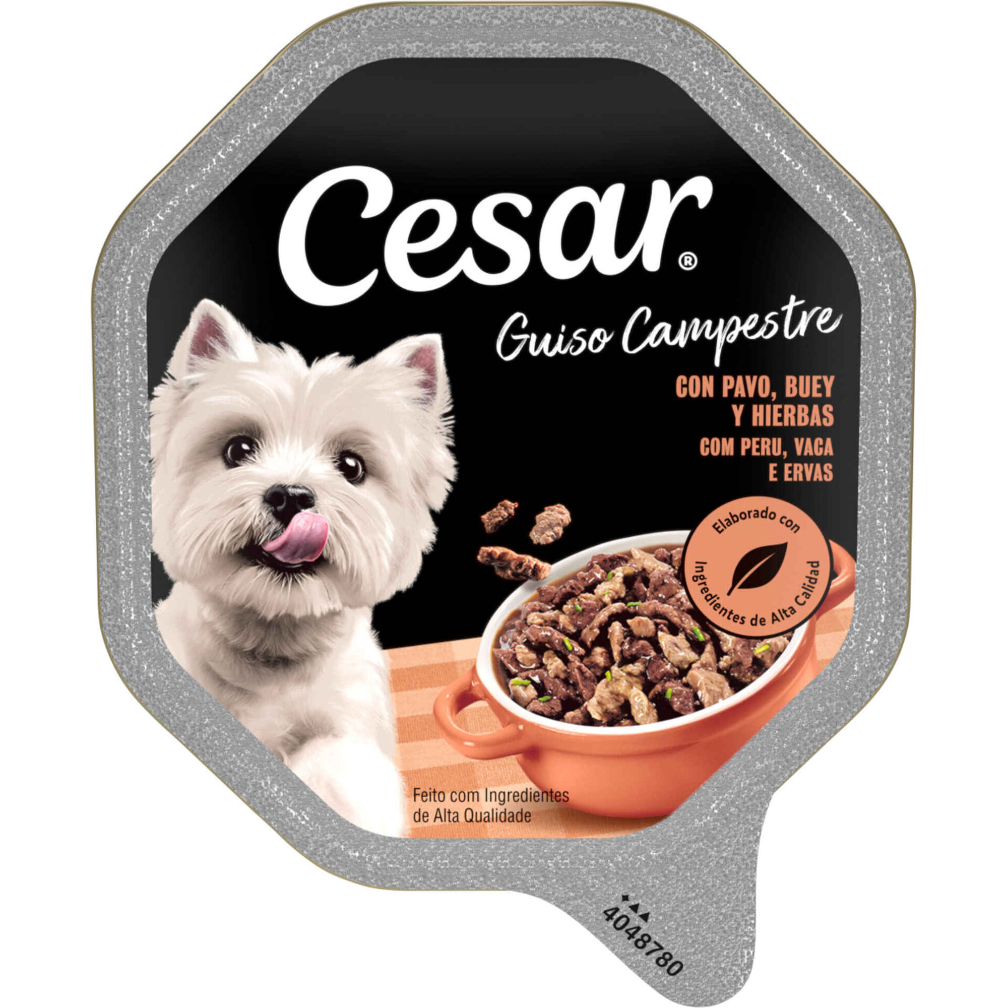 Comida H&uacute;mida para C&atilde;o Adulto Peru, Vaca e Ervas Cesar