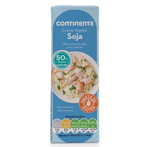 Creme Vegetal de Soja para Culinária -50% Gordura Continente