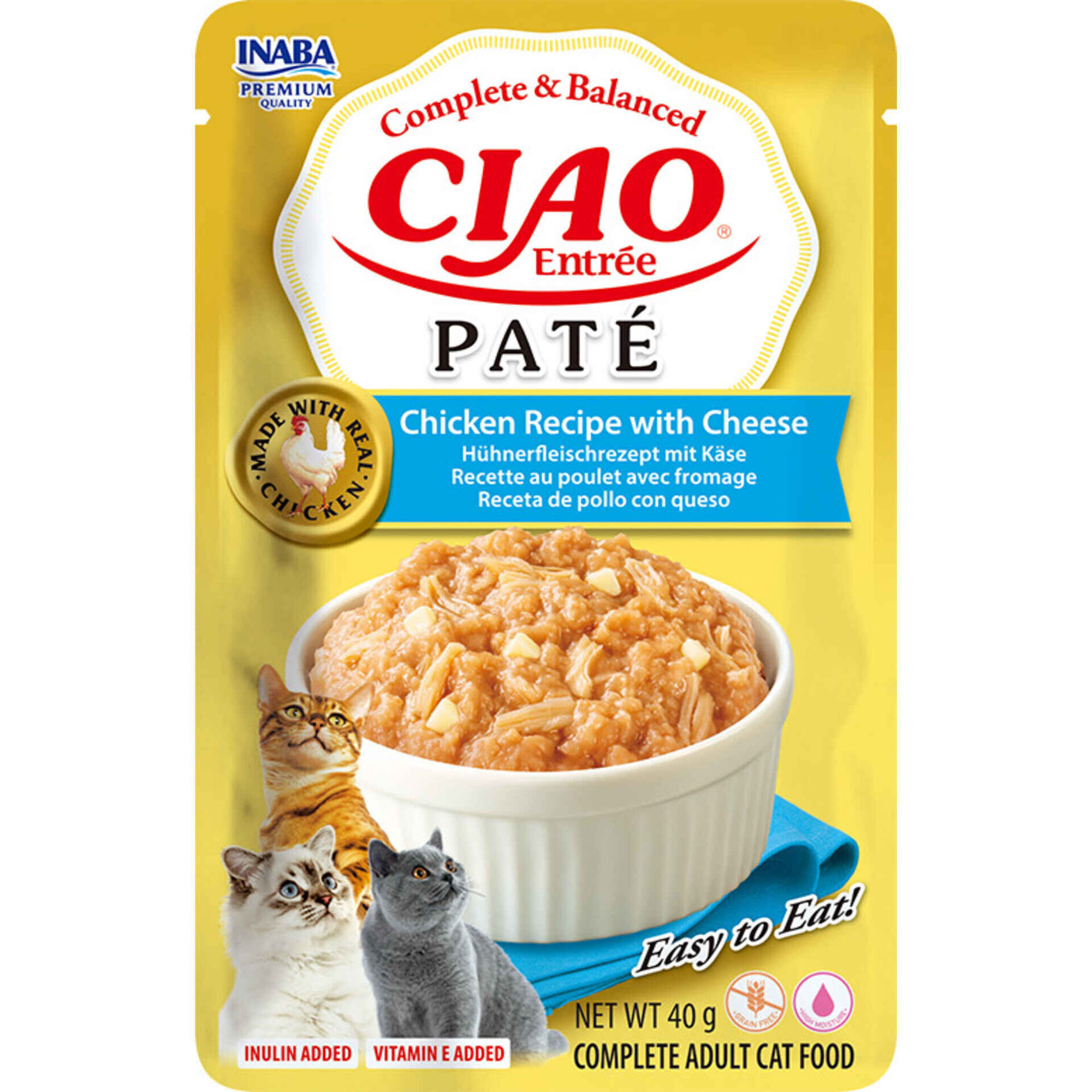 Comida H&uacute;mida para Gato Adulto Pat&eacute; Frango e Queijo Ciao