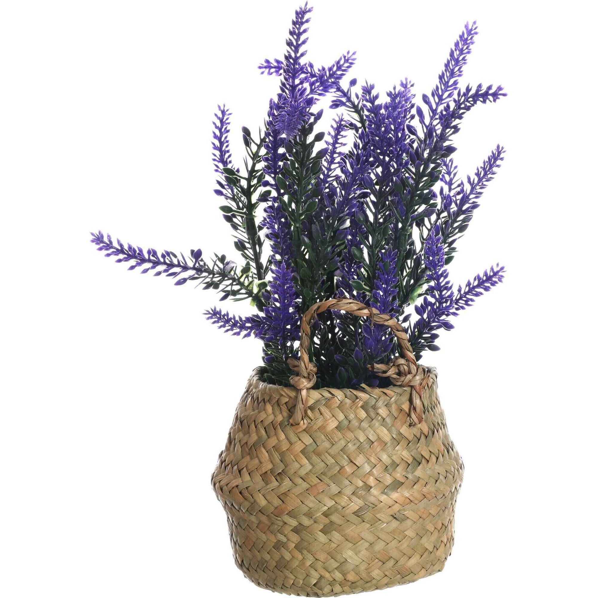 Planta Artificial Lavanda com Cesto com Asas