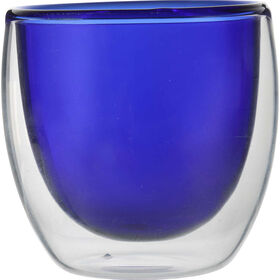 Copo Caf&eacute; 90ml Parede Dupla Azul Kasa