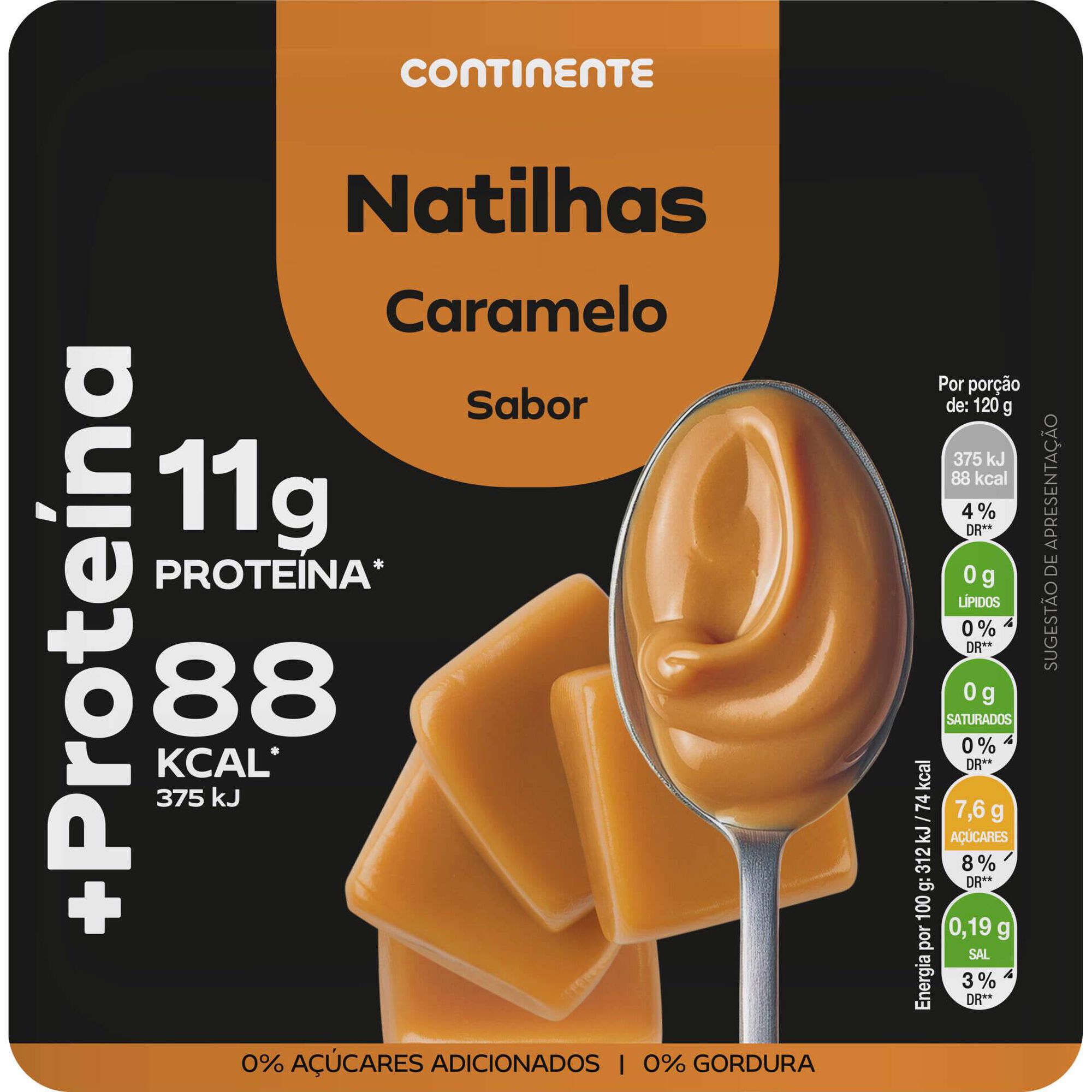 Natilhas Caramelo +Prote&iacute;na Continente