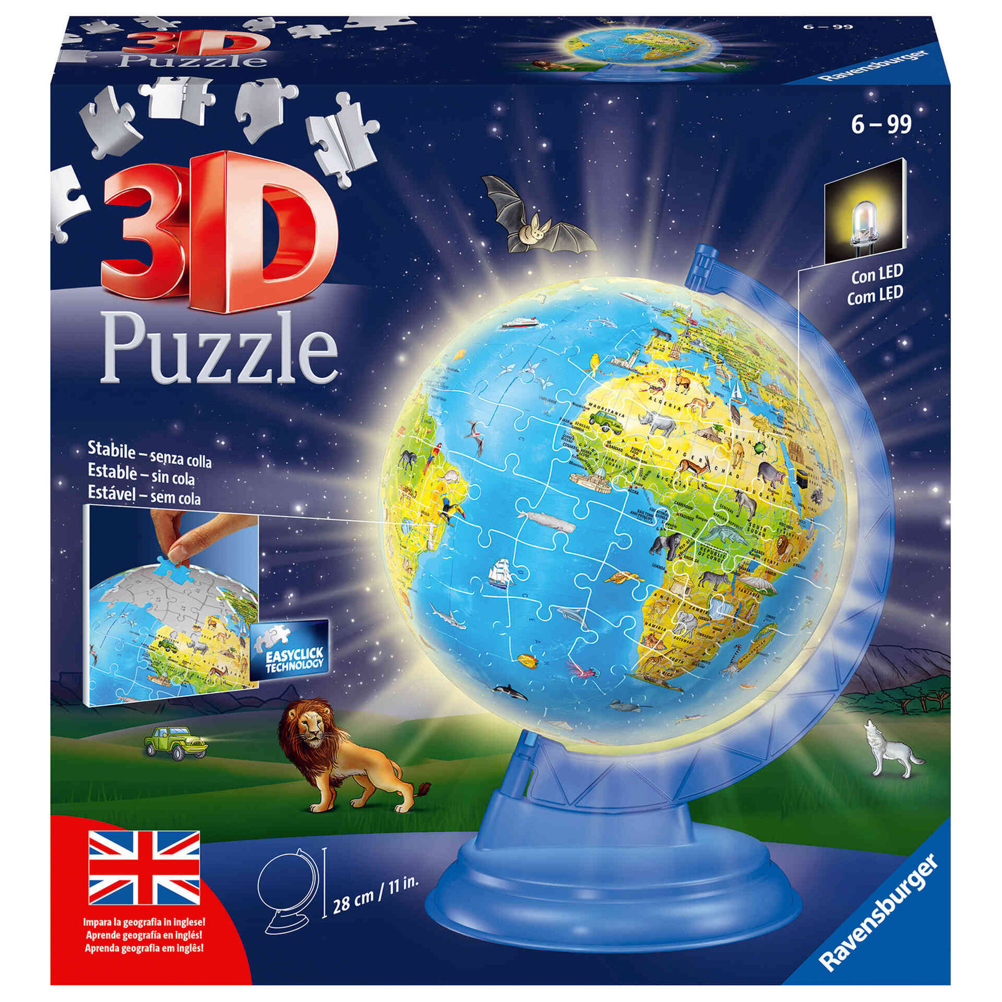 Puzzle 3D Globo com Luz 180 Peças