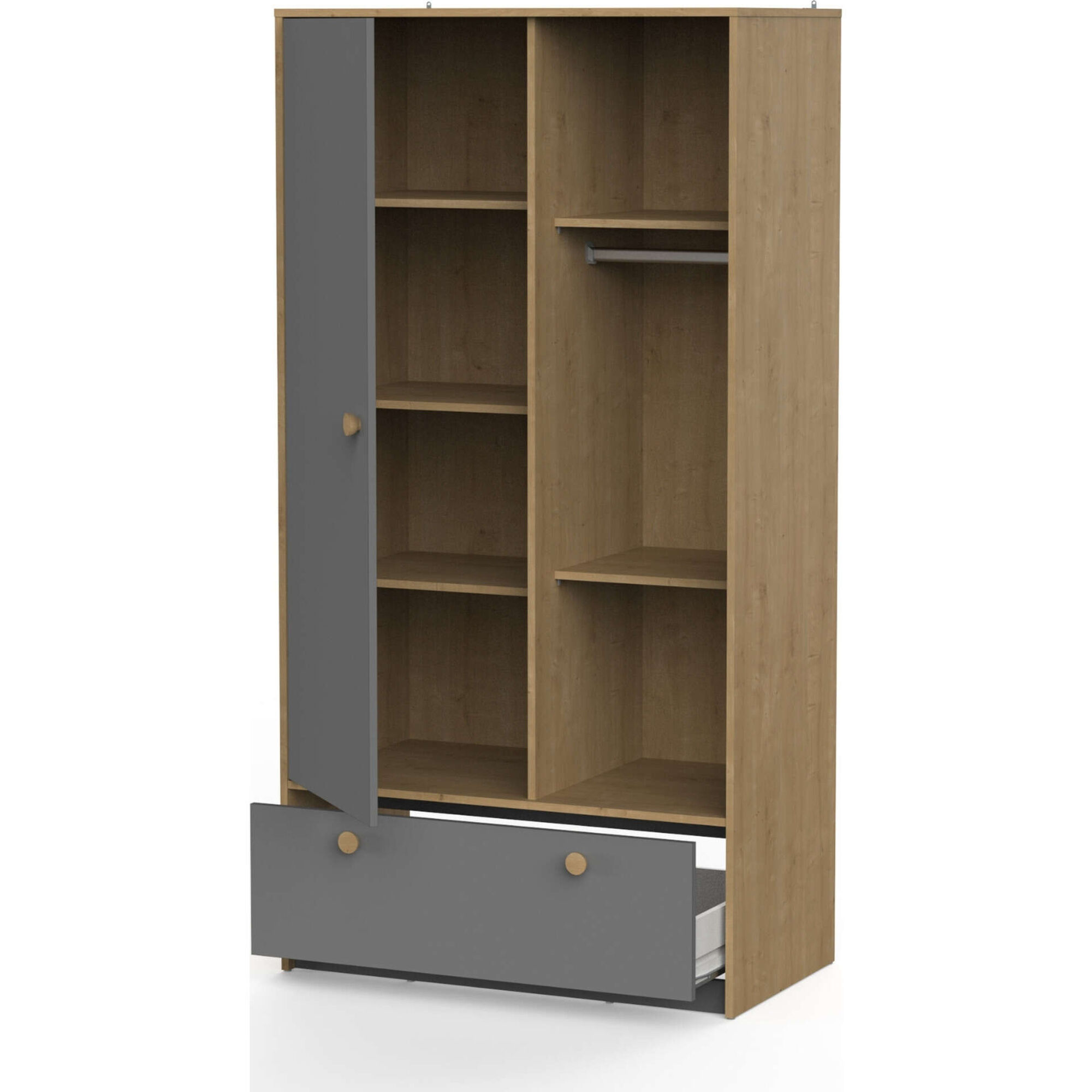 Armário 90,7x50x177,3cm Cinza Gabin Armário 90,7x50x177,3cm Cinza Gabin