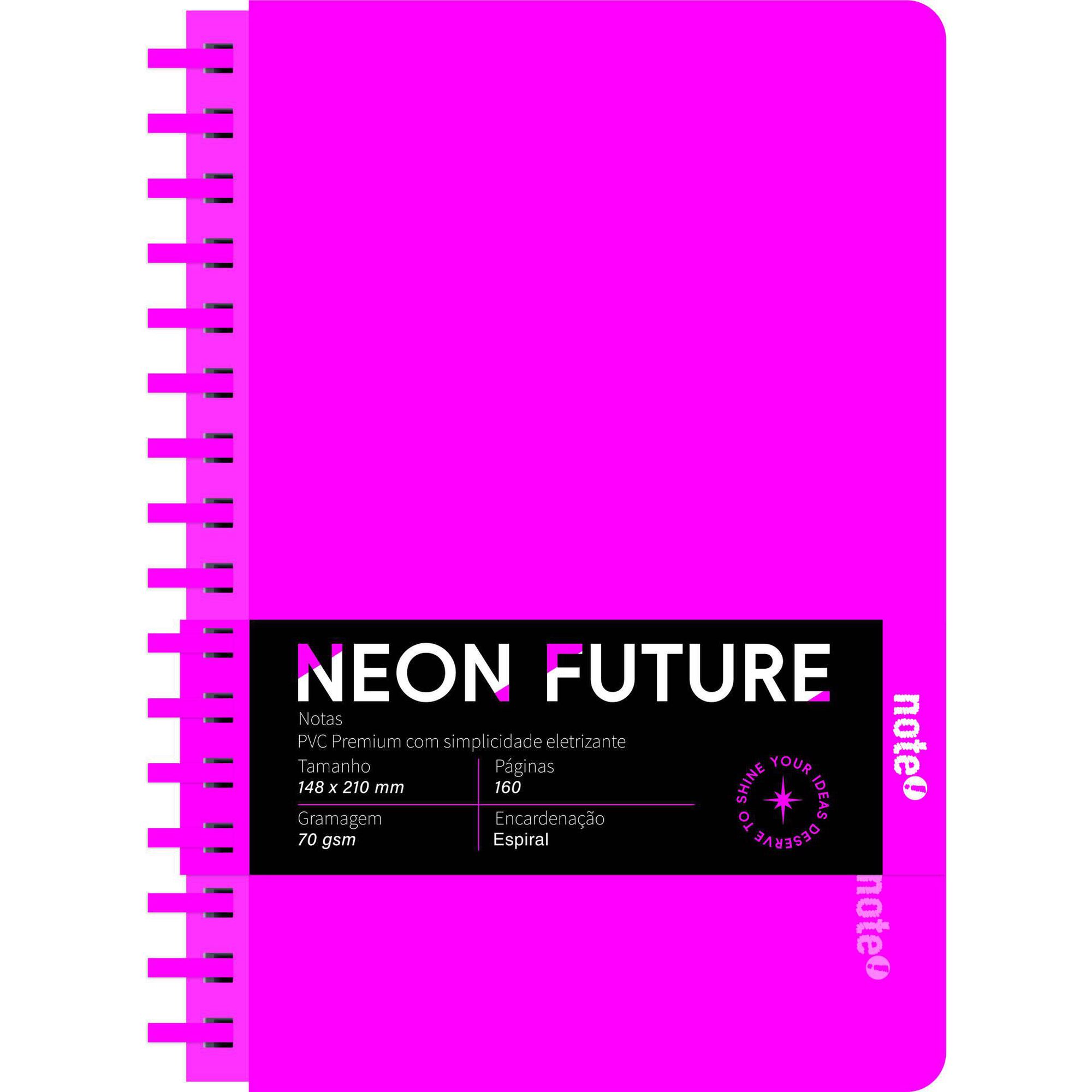 Caderno A5 Neon Pautado (v&aacute;rias cores) Note!