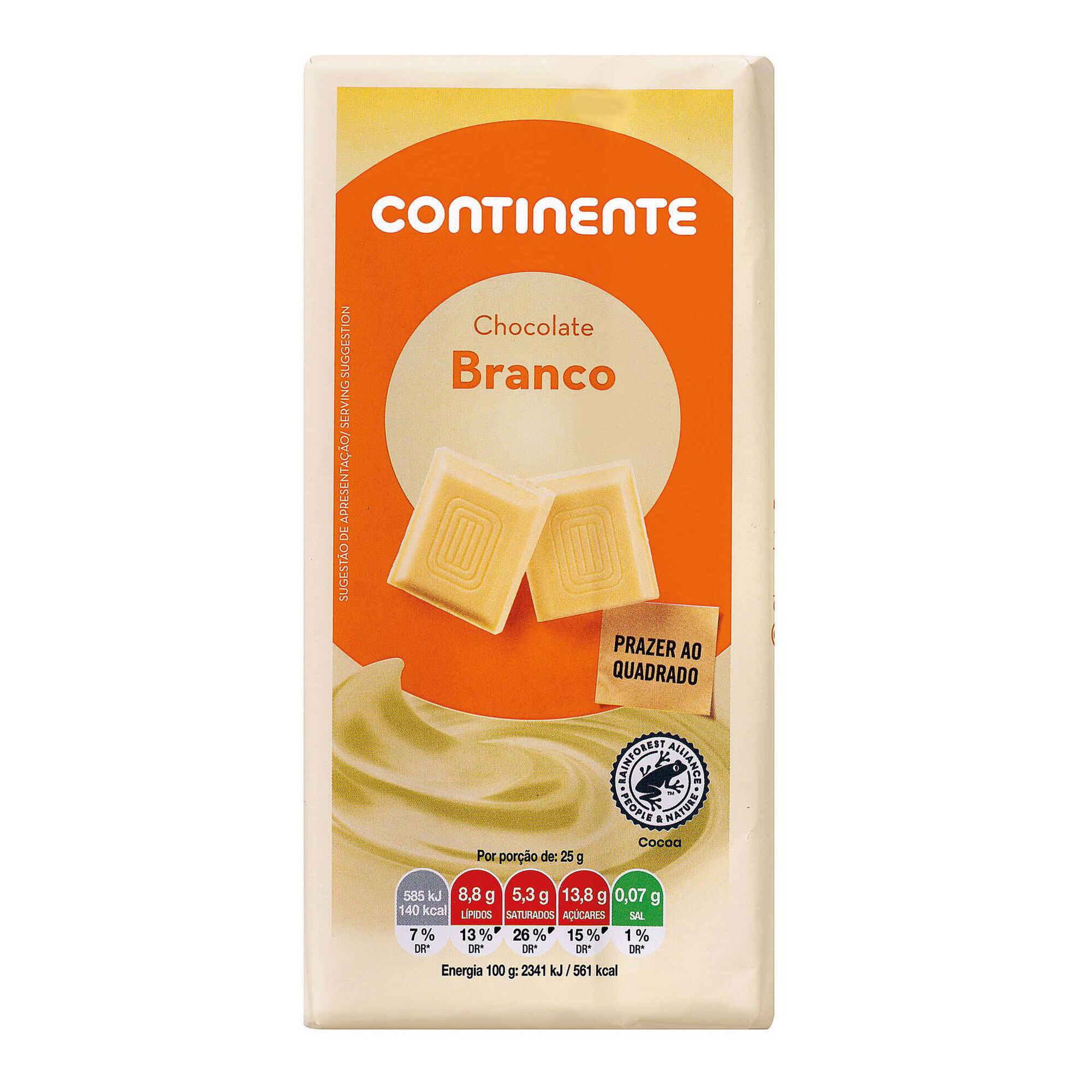 Tablete de Chocolate Branco - emb. 100 gr - Continente