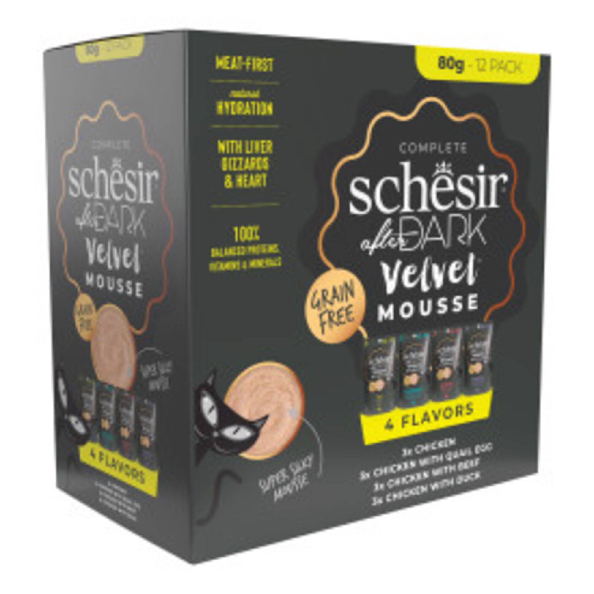 Pack Comida H&uacute;mida para Gato Dark Mousse Schesir