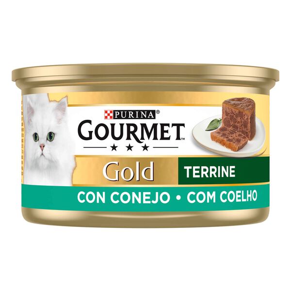 Comida Húmida para Gato Adulto Coelho Terrina Purina Gourmet Gold