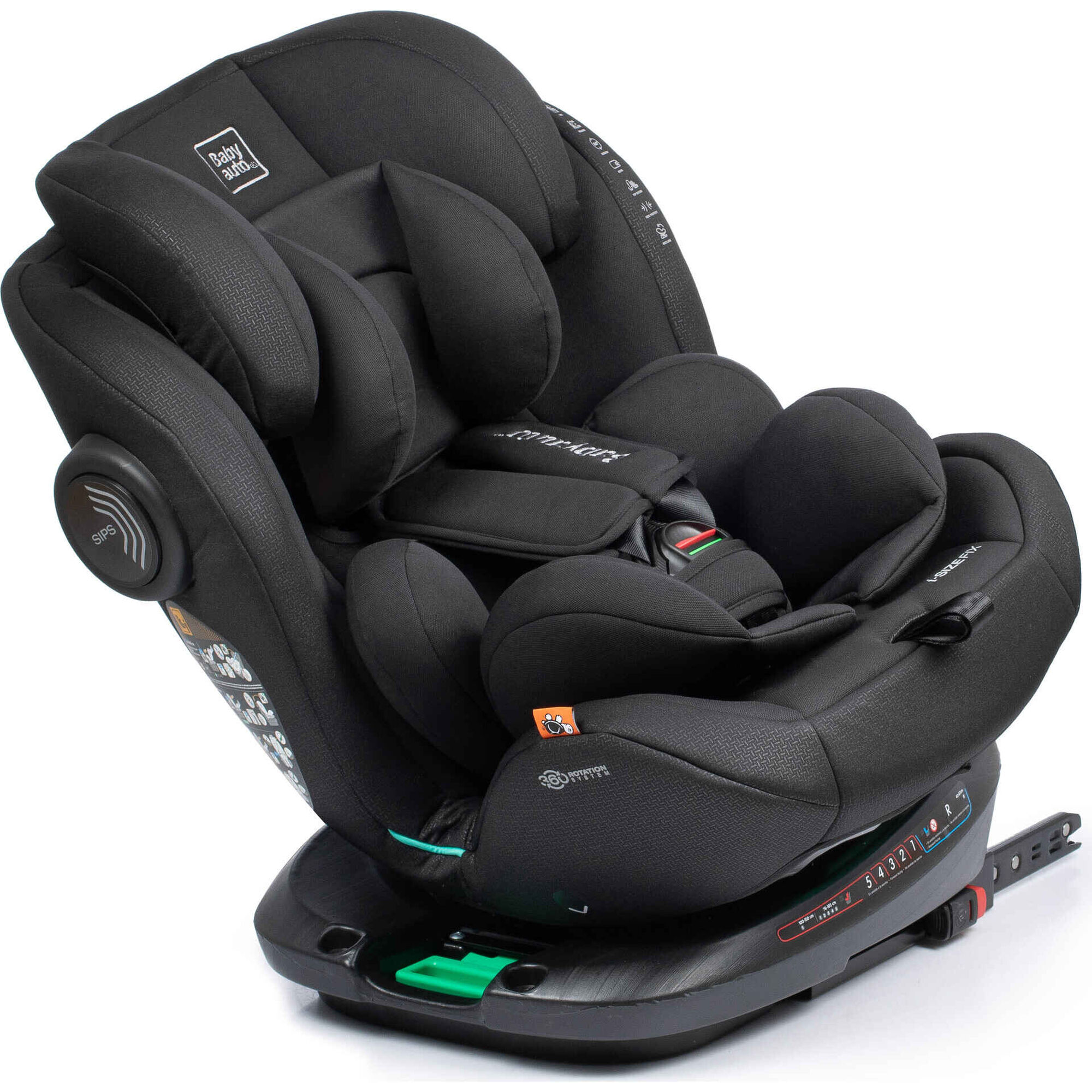 Cadeira Auto I-Size 40-150cm Isofix Rotativa Torna Fix Preto
