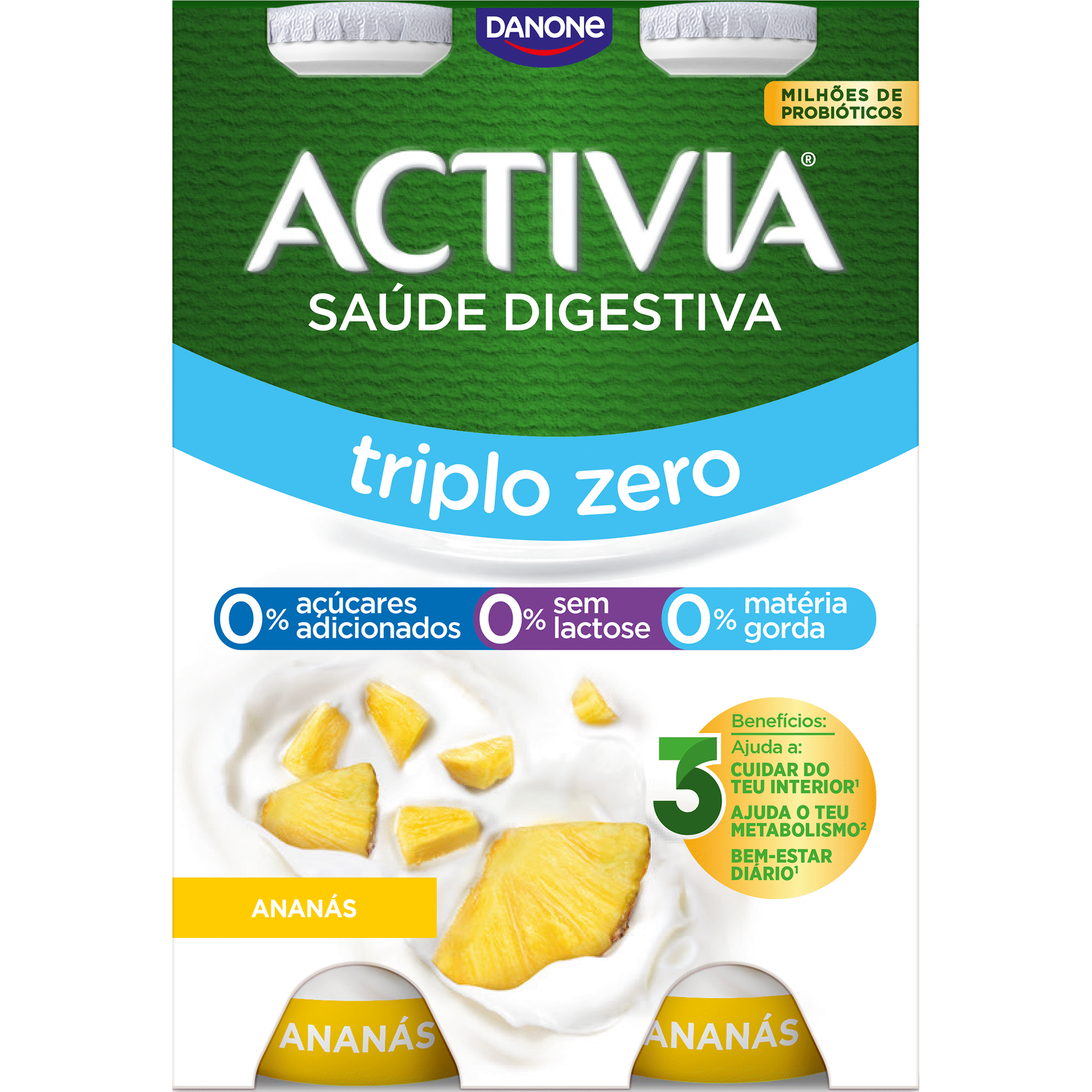 Iogurte Líquido Bifidus Triplo 0% Ananás sem Lactose