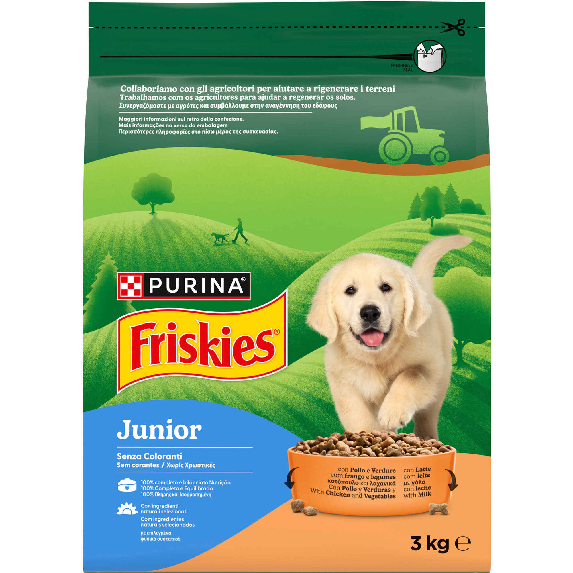 Ra&ccedil;&atilde;o para C&atilde;o J&uacute;nior Frango e Legumes Purina Friskies