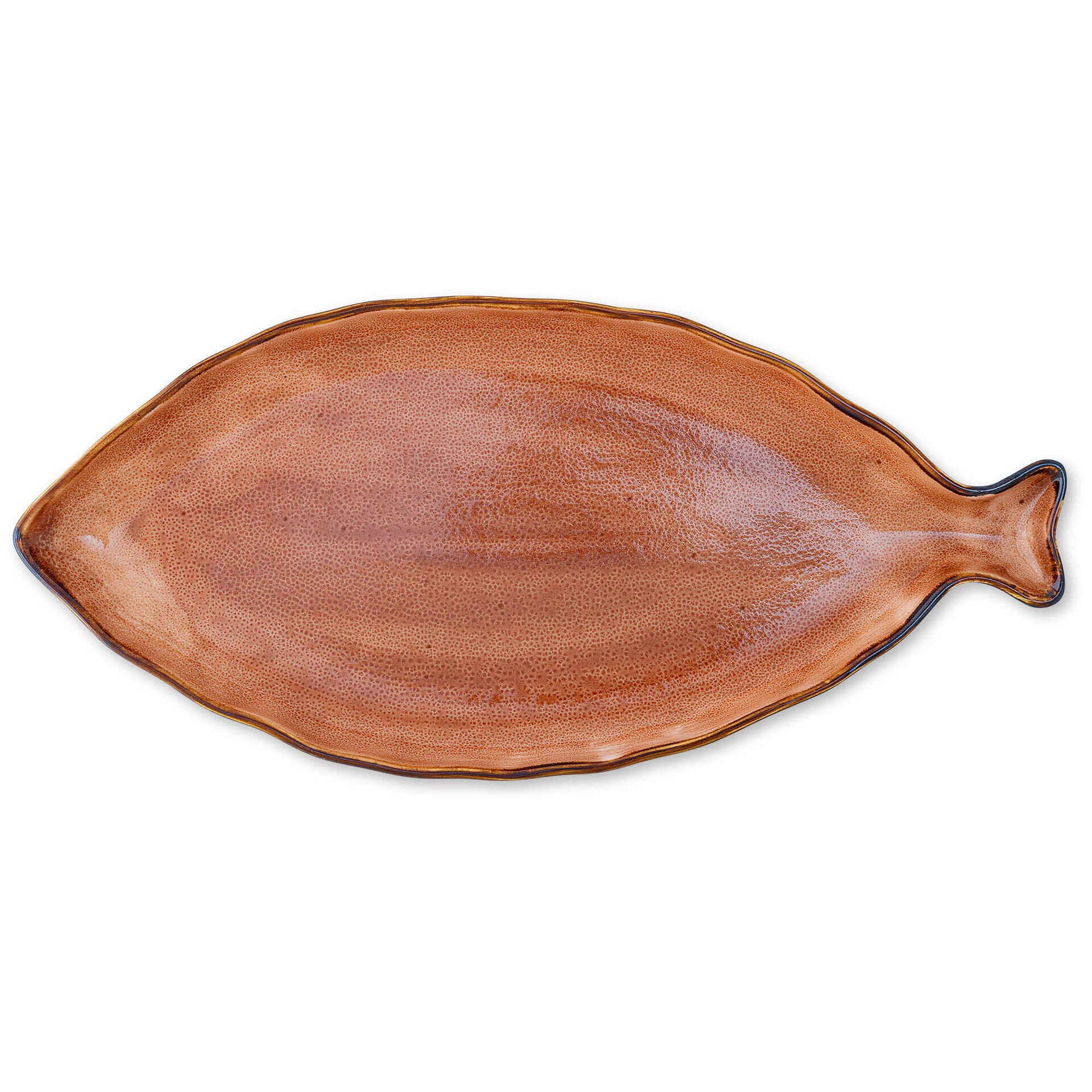 Travessa Peixe 43x20cm Laranja Kasa