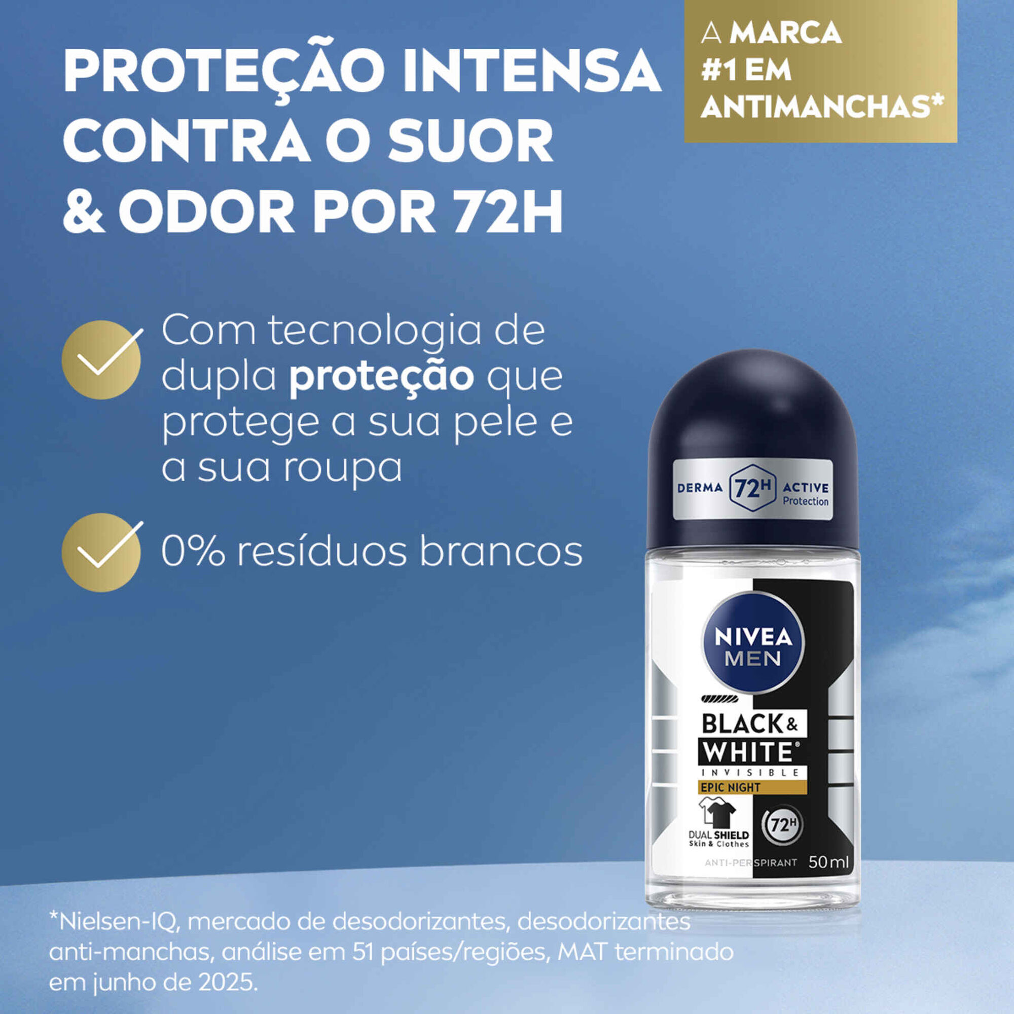 Desodorizante Roll On Black&White Epic Night Nivea Men