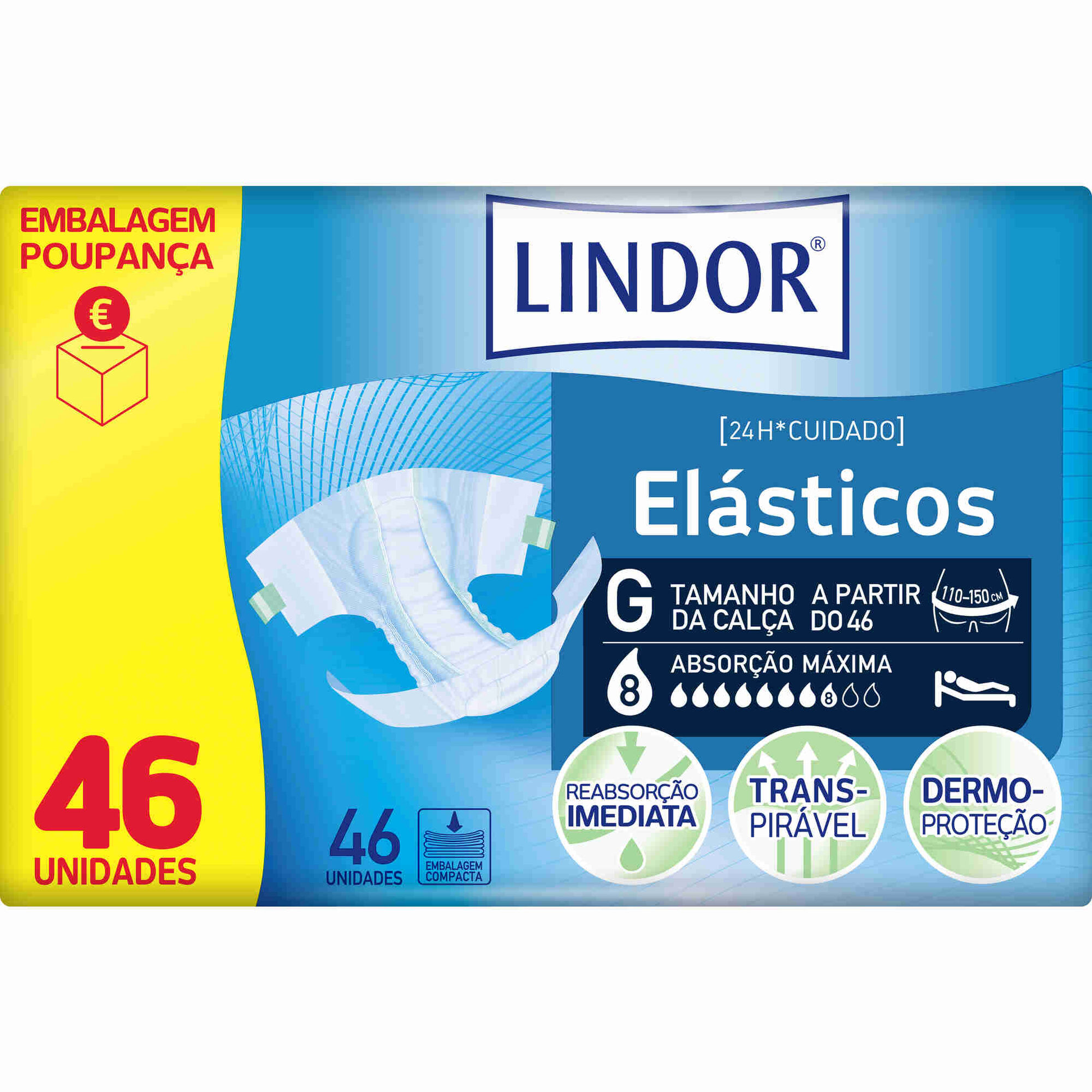 Fraldas Incontinência Elásticos Air Dry Dermo Maxi L