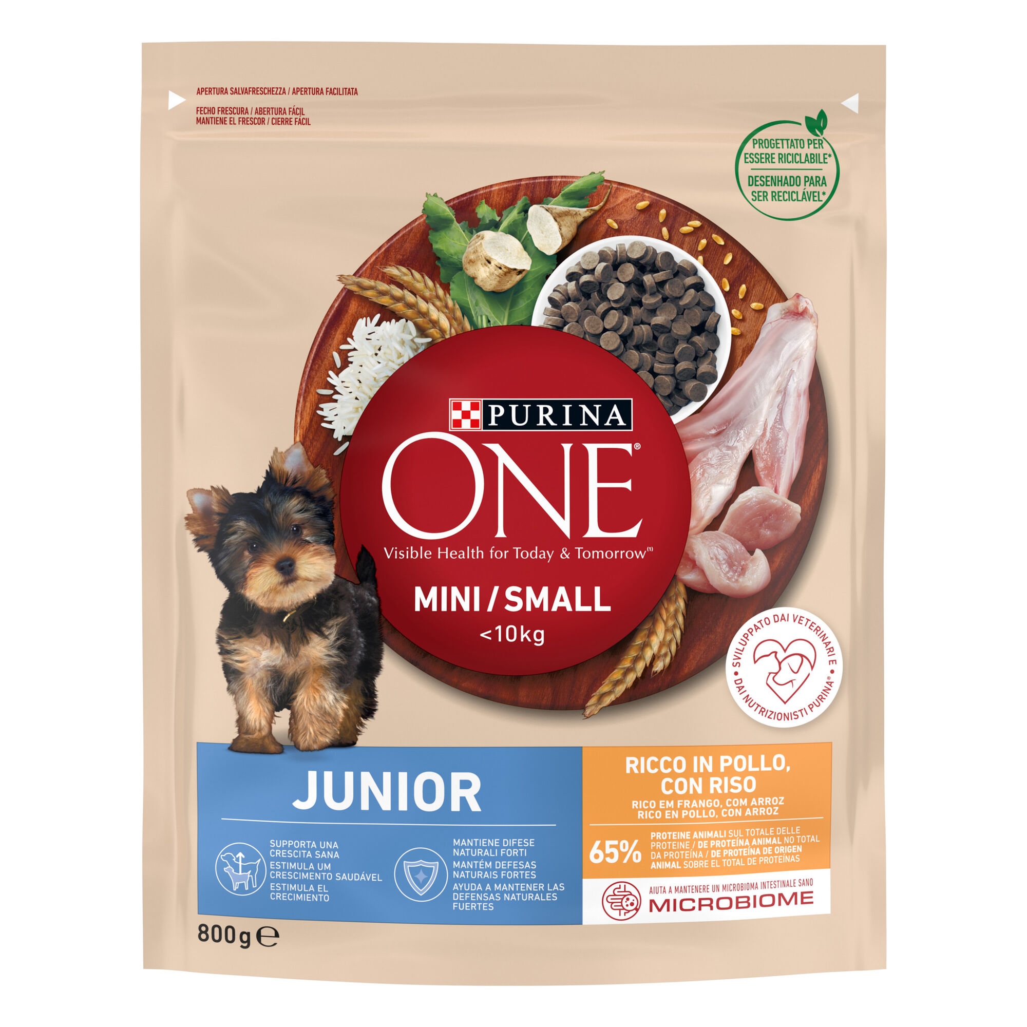 Ra&ccedil;&atilde;o para C&atilde;o J&uacute;nior Mini Frango e Arroz Purina One Mini