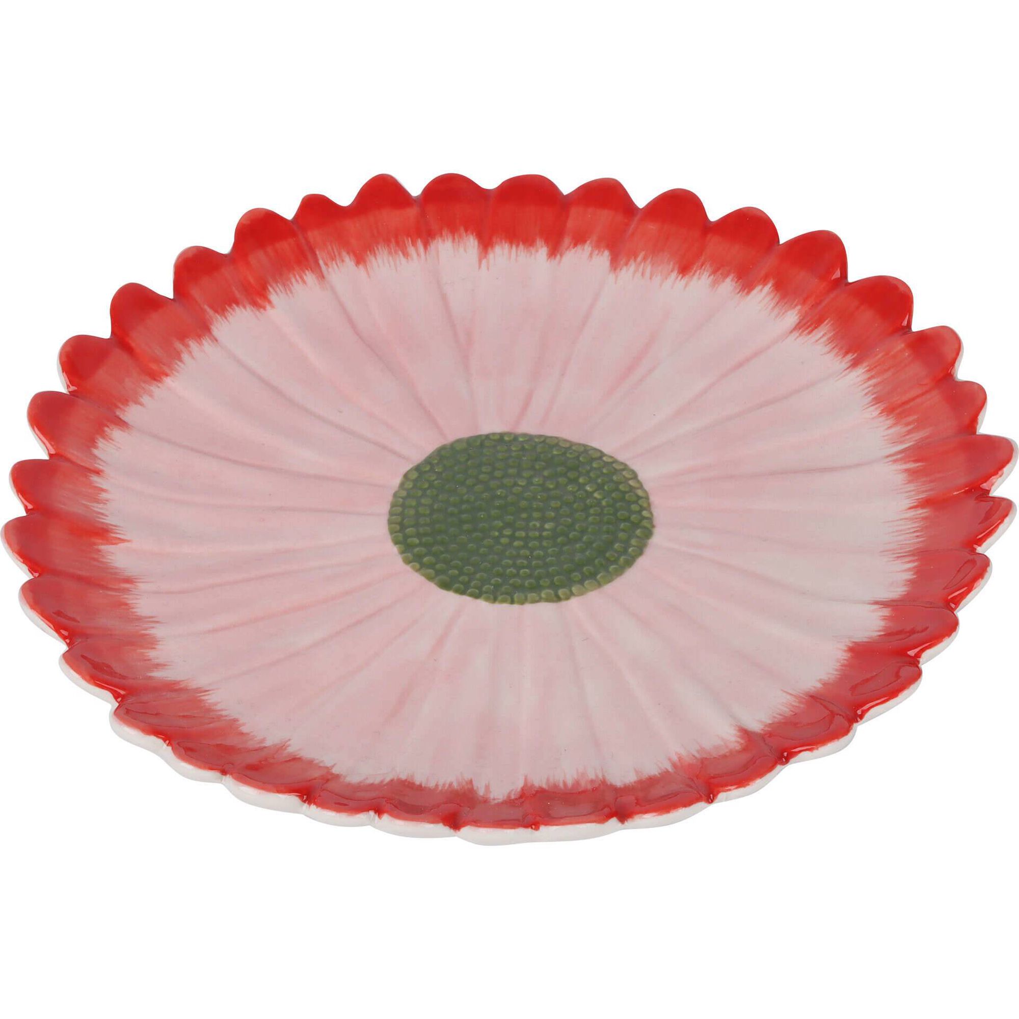 Prato Flor Vermelha 23cm Kasa