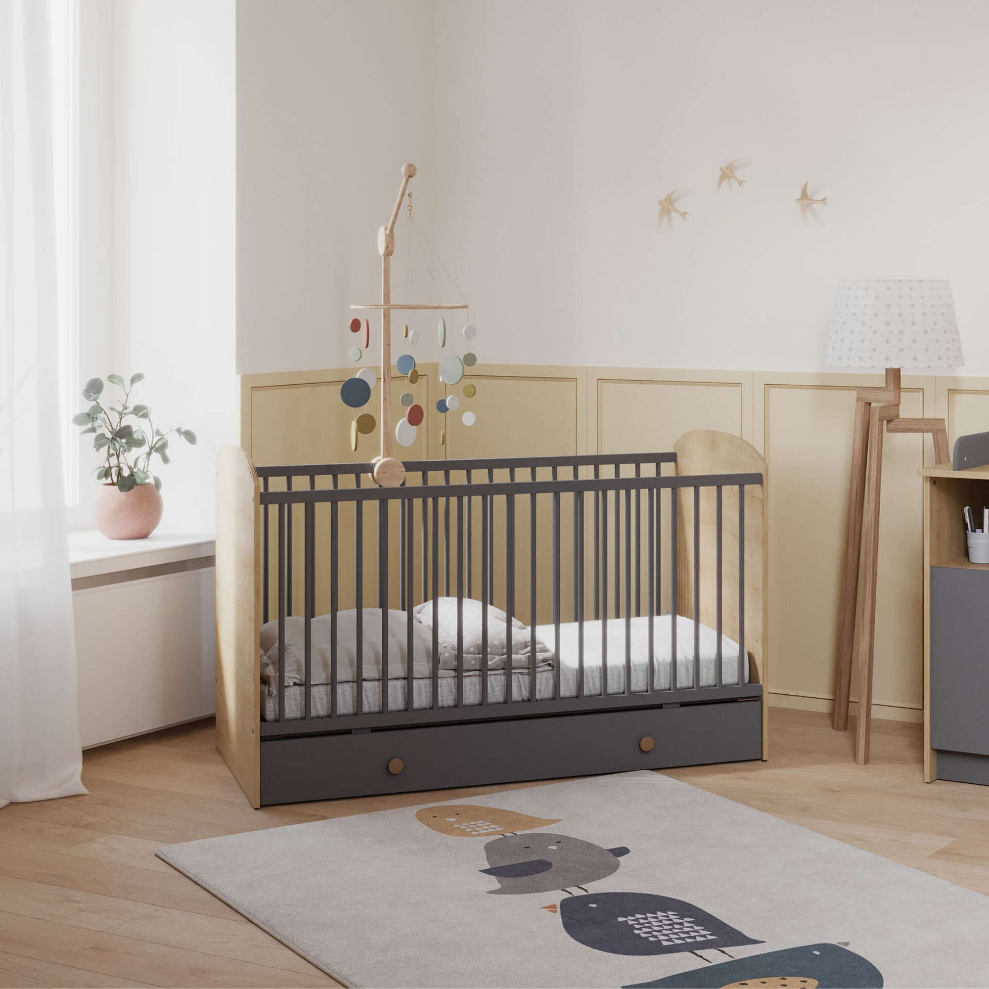 Cama de Grades Cinza Gabin Cama de Grades Cinza Gabin