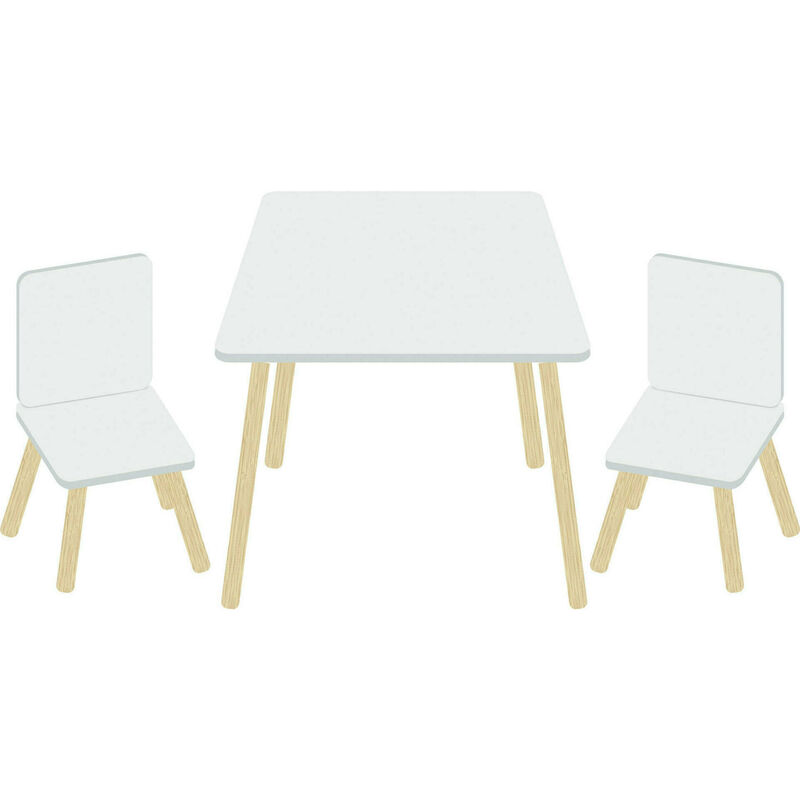 Conjunto Mesa e 2 Cadeiras Madeira Branco Arditex
