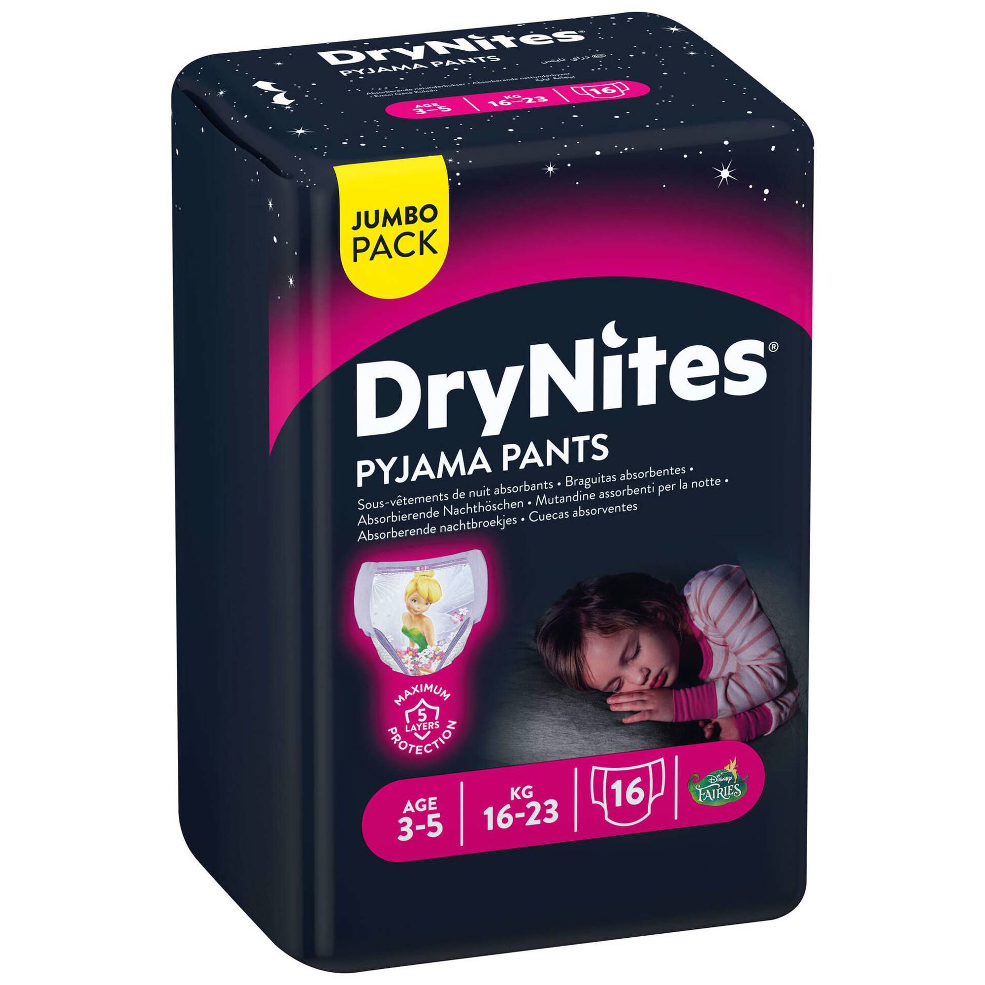 Cuecas DryNites Menina 16-23kg 3-5 Anos Cuecas DryNites Menina 16-23kg 3-5 Anos