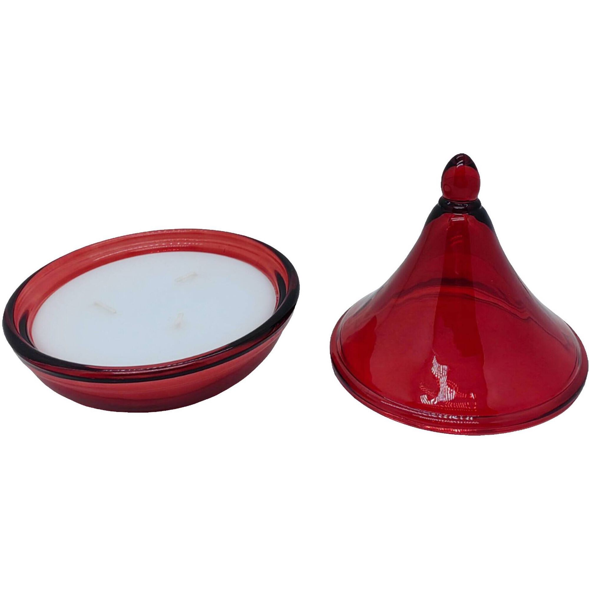 Vela Copo com Tampa Alta 160g Vermelho