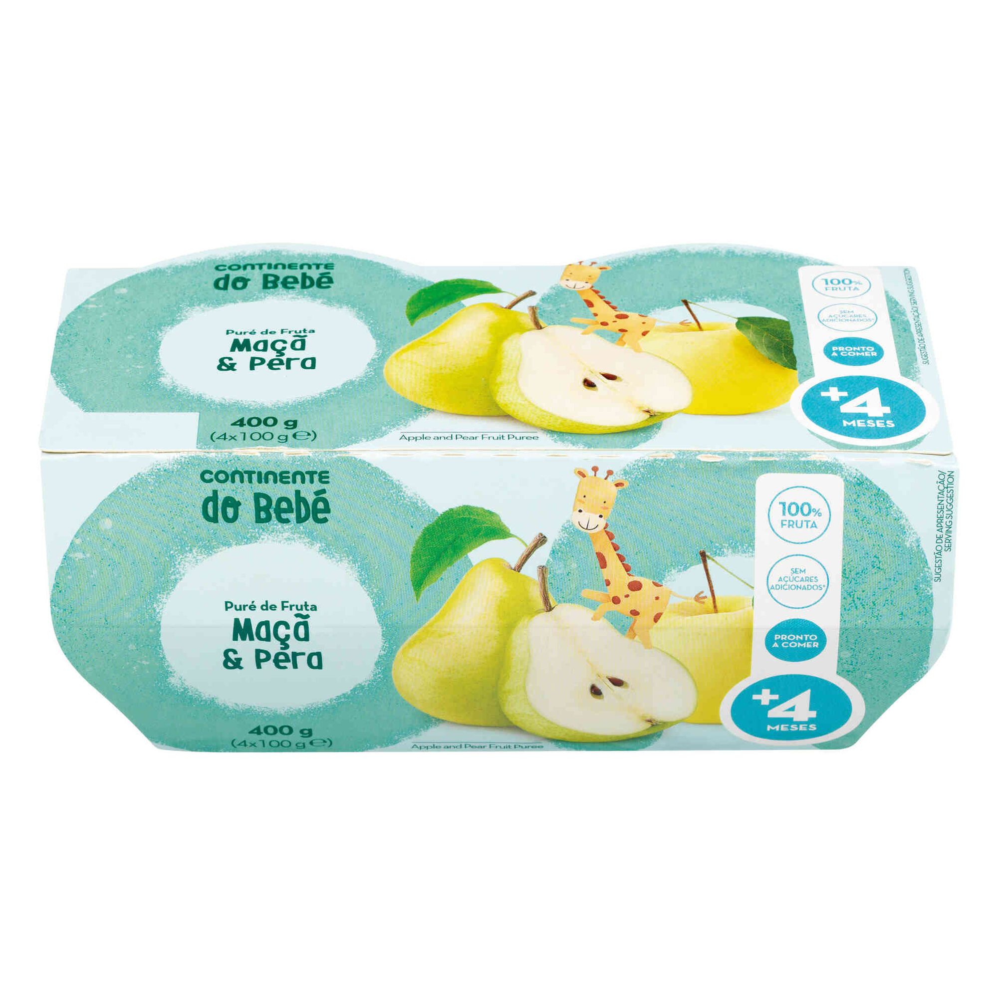 Puré de Fruta Maçã e Pera +4M