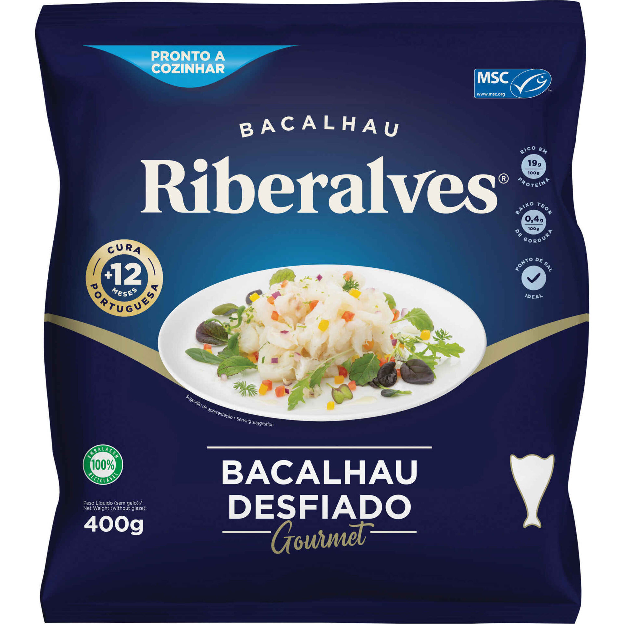 Bacalhau Desfiado 12 Meses de Cura MSC Congelado