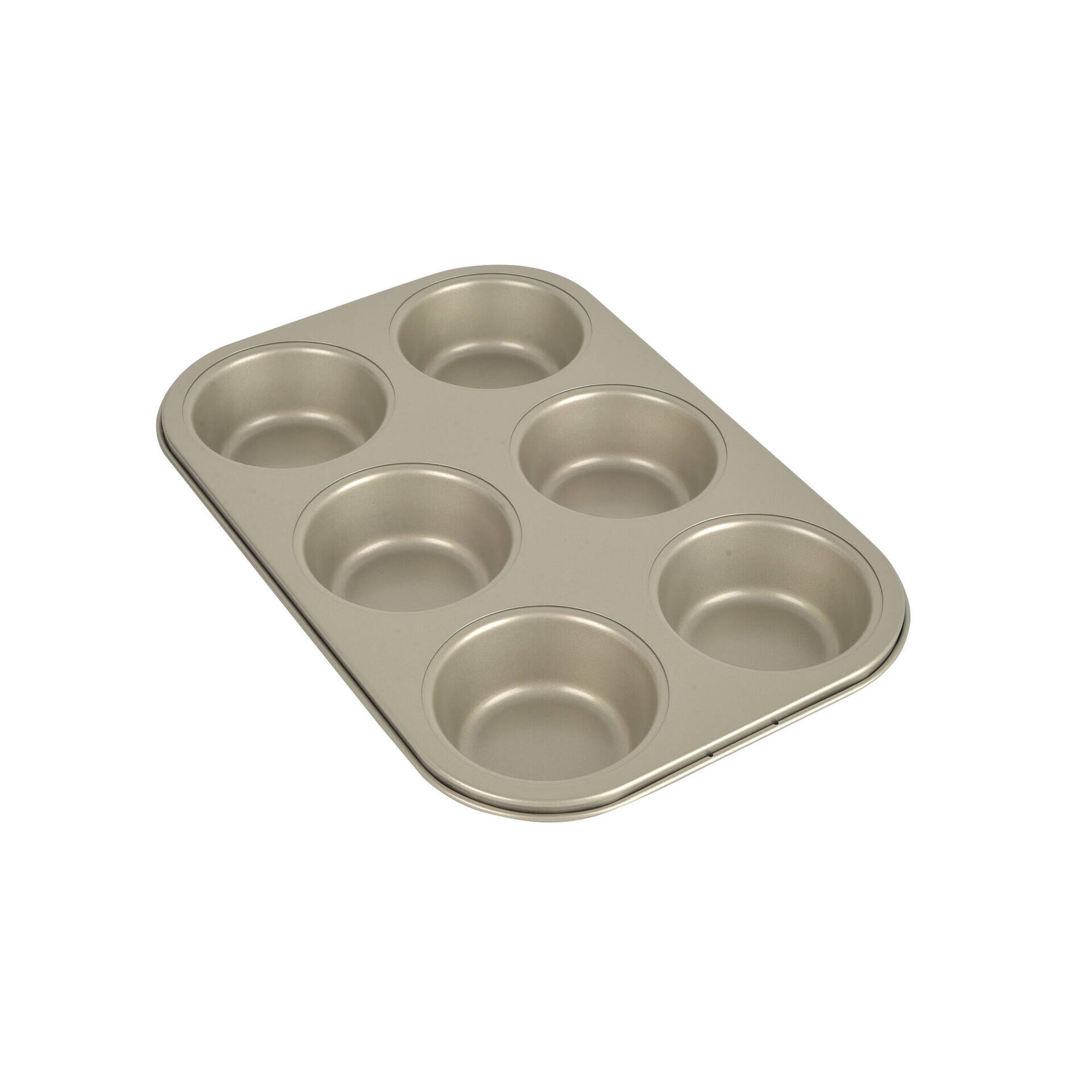 Forma 6 Muffins A&ccedil;o Carbono Dourada Chefe Kasa