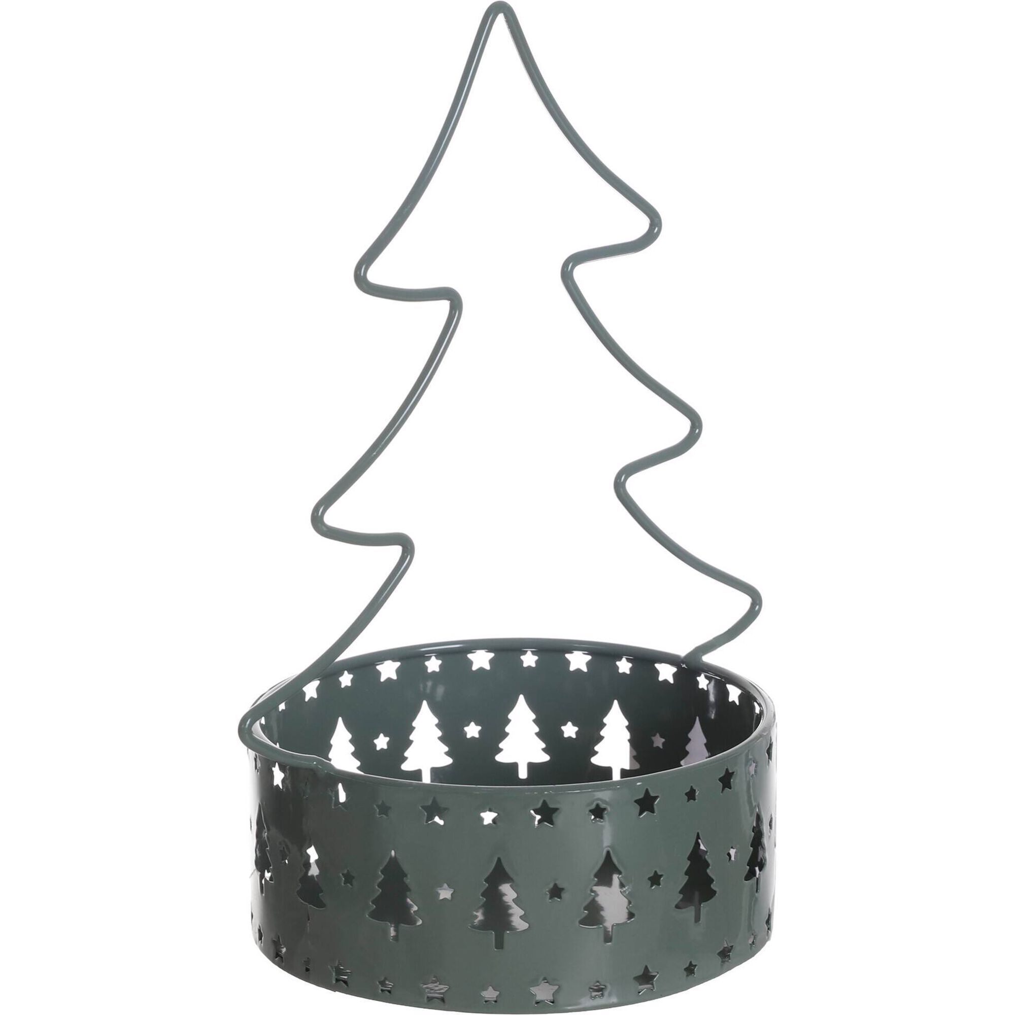 Cesto Metal 17x12x21cm Árvore Natal