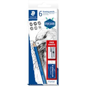 L&aacute;pis Grafite Lumograph 6B, 4B, 2B, B, HB e 2H Staedtler