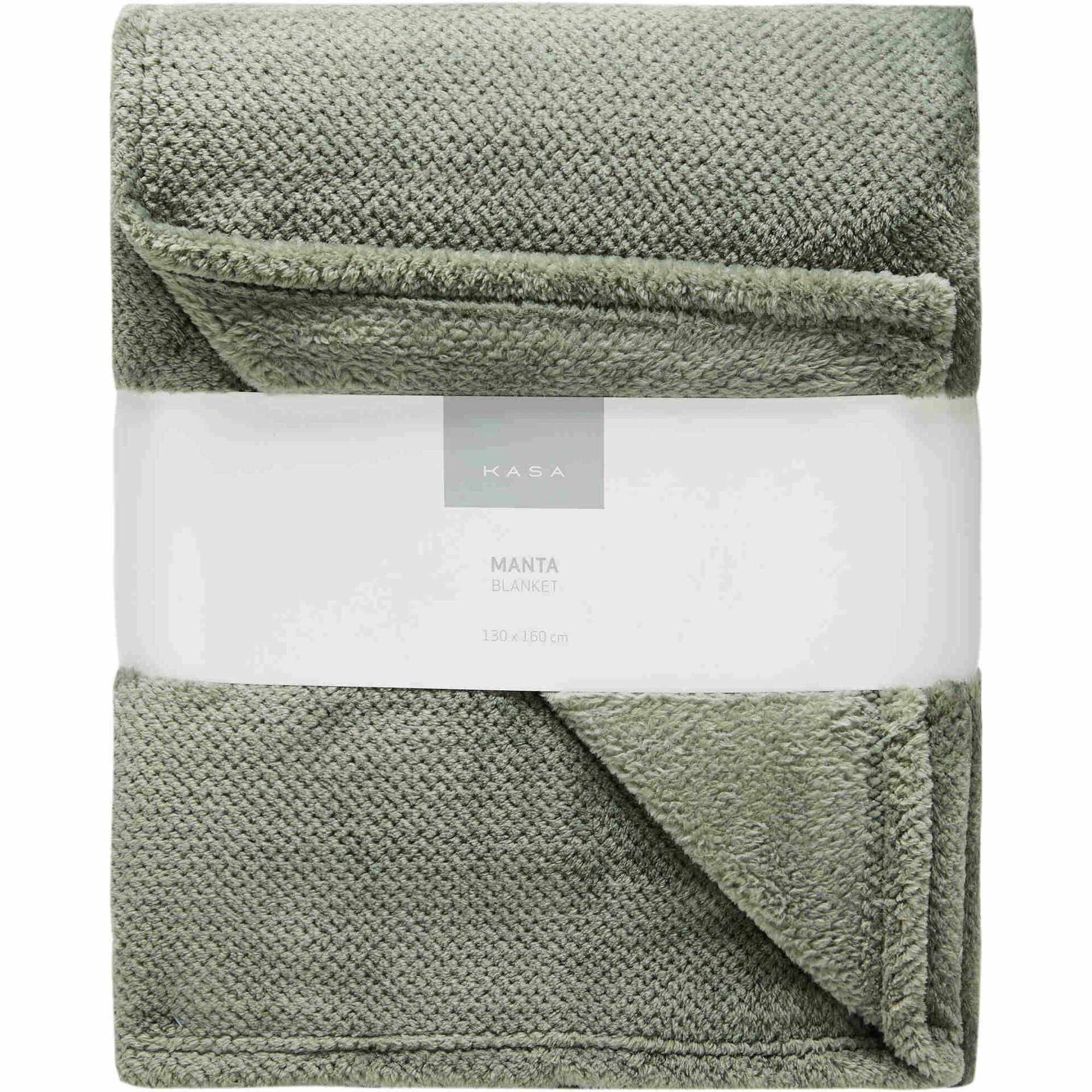 Manta Flanela Jacquard 160x130cm Verde Kasa