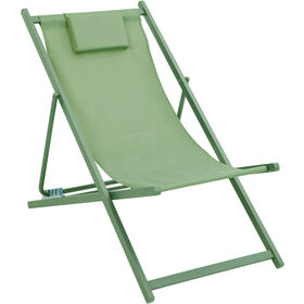 Cadeira Metal Relax com Almofada Verde