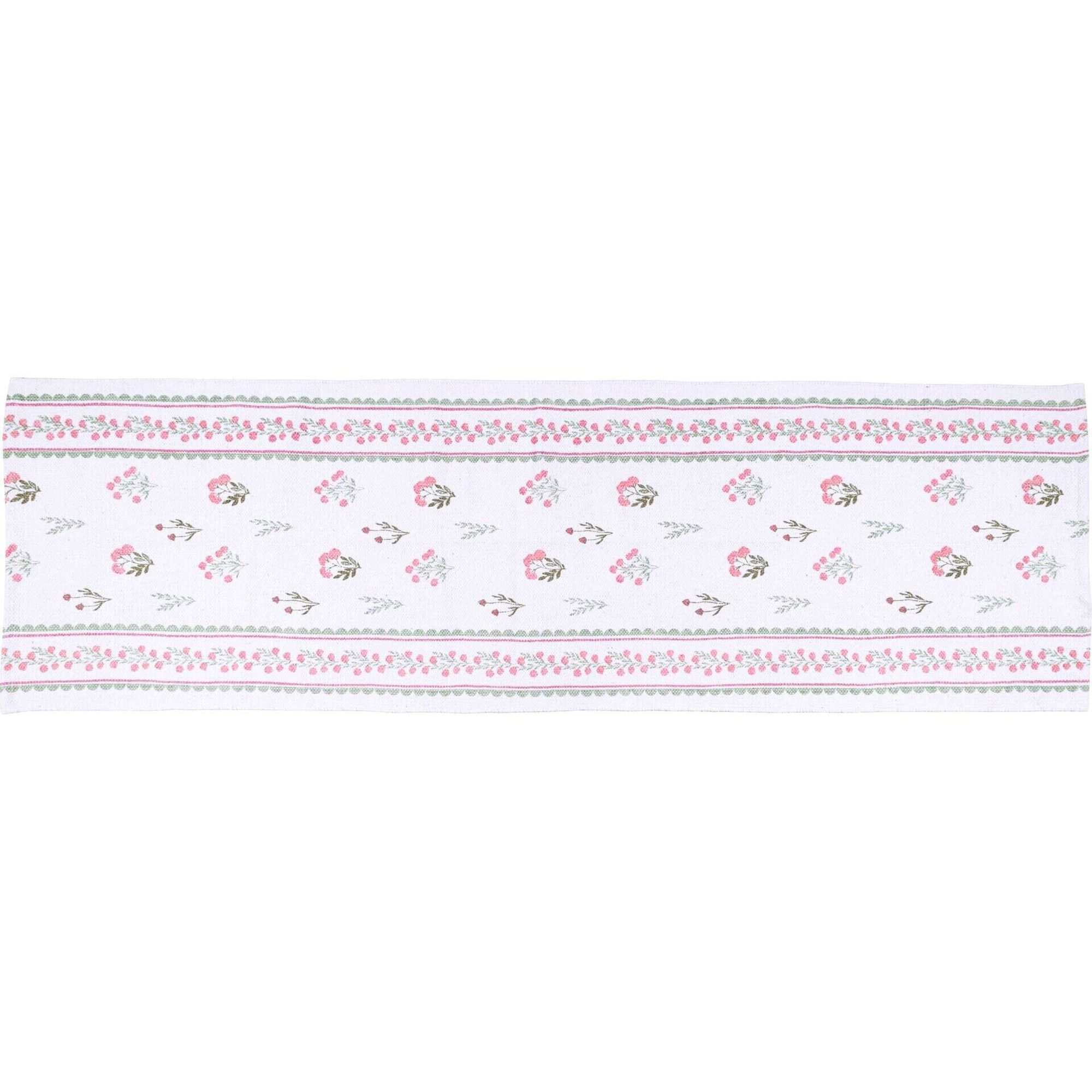 Passadeira 60x200cm Flores Cru