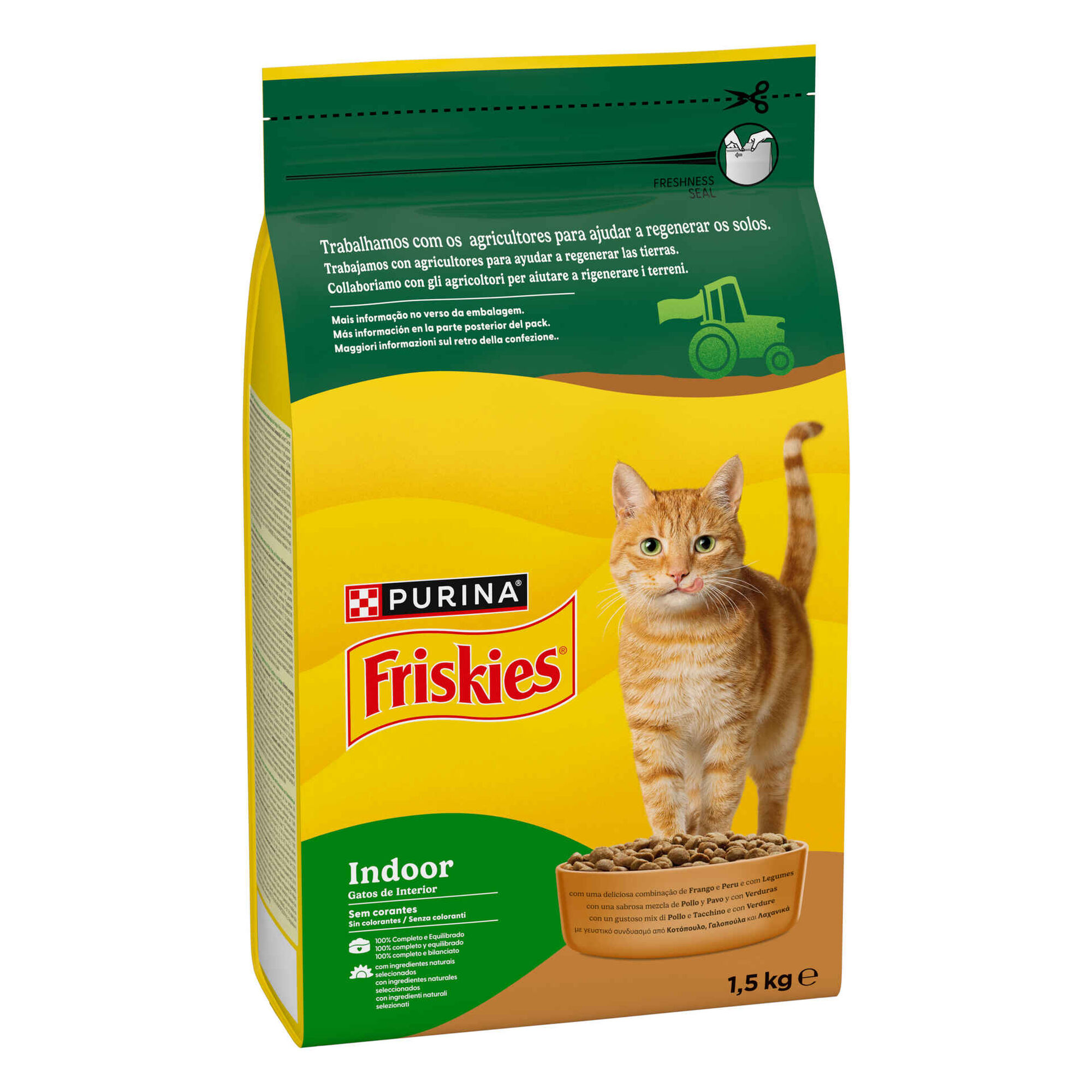 Ra&ccedil;&atilde;o para Gato Adulto de Interior Frango, Peru e Legumes Purina Friskies