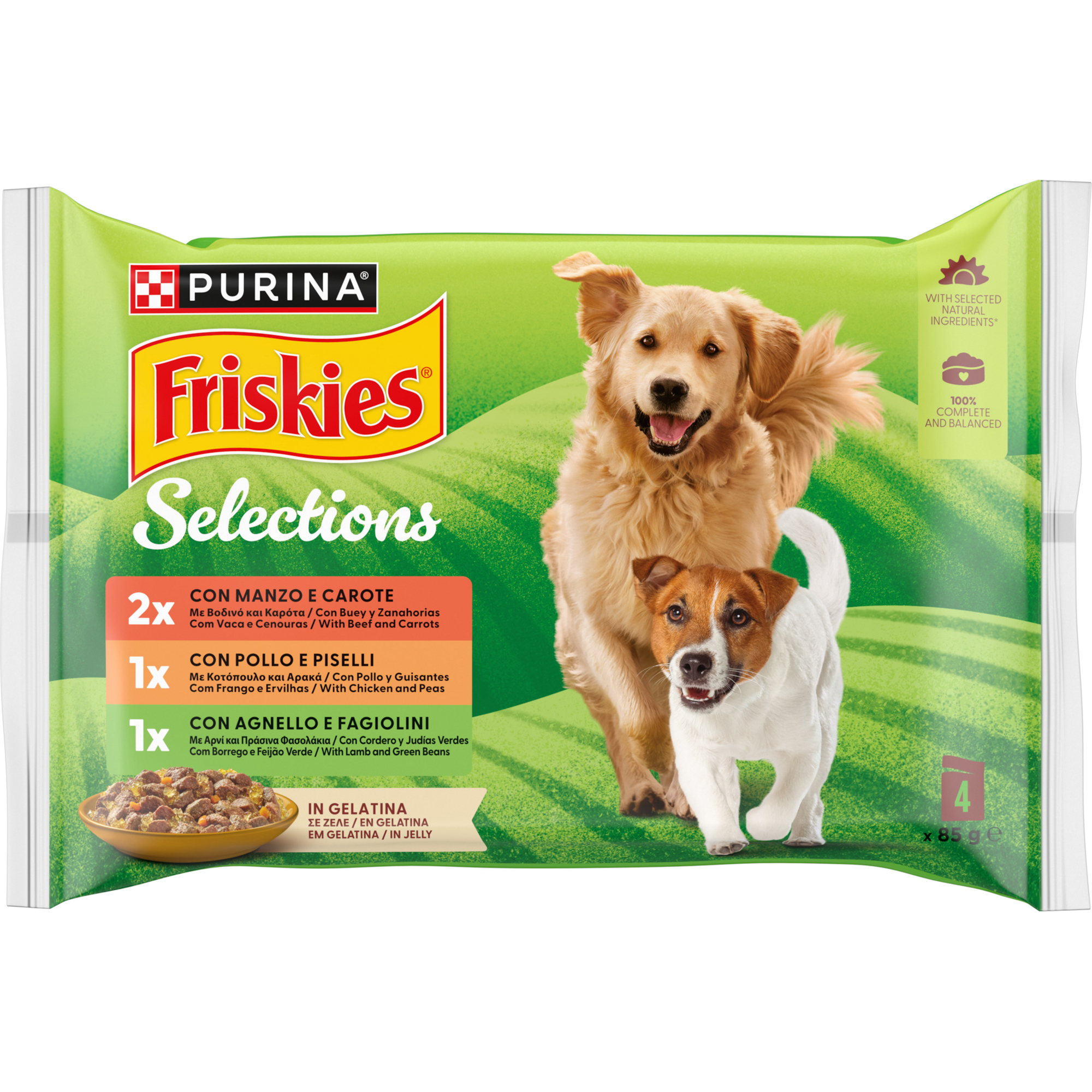 Comida H&uacute;mida para C&atilde;o Adulto Gelatina Mix Carnes Purina Friskies