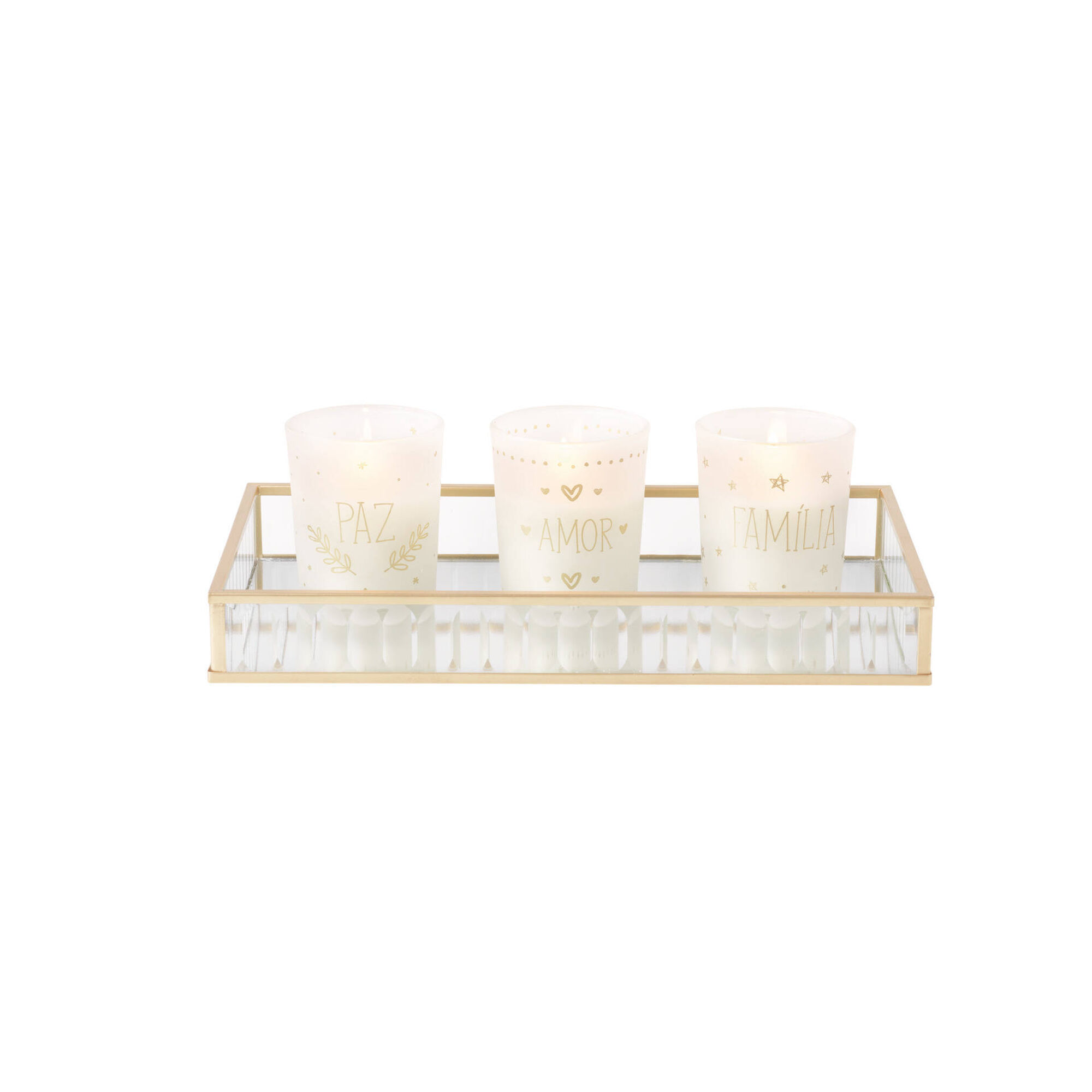 Conjunto 3 Velas em Copo 50g Família Amor Paz