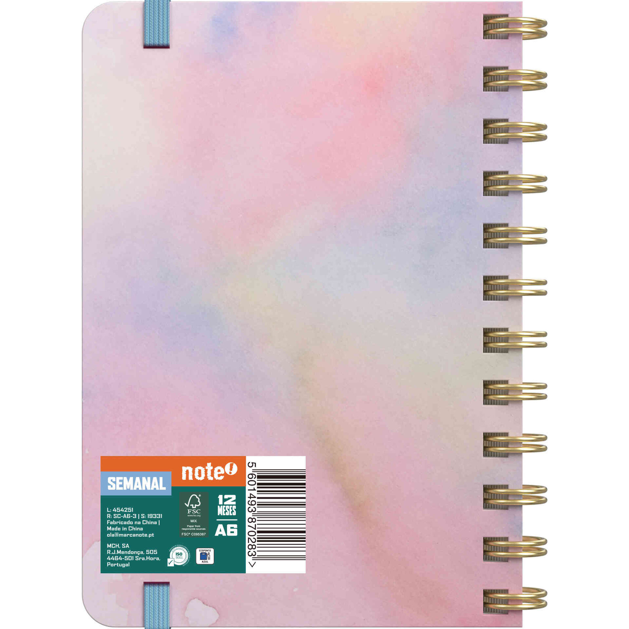 Agenda A6 2027 12 Meses (v&aacute;rias cores) Note!