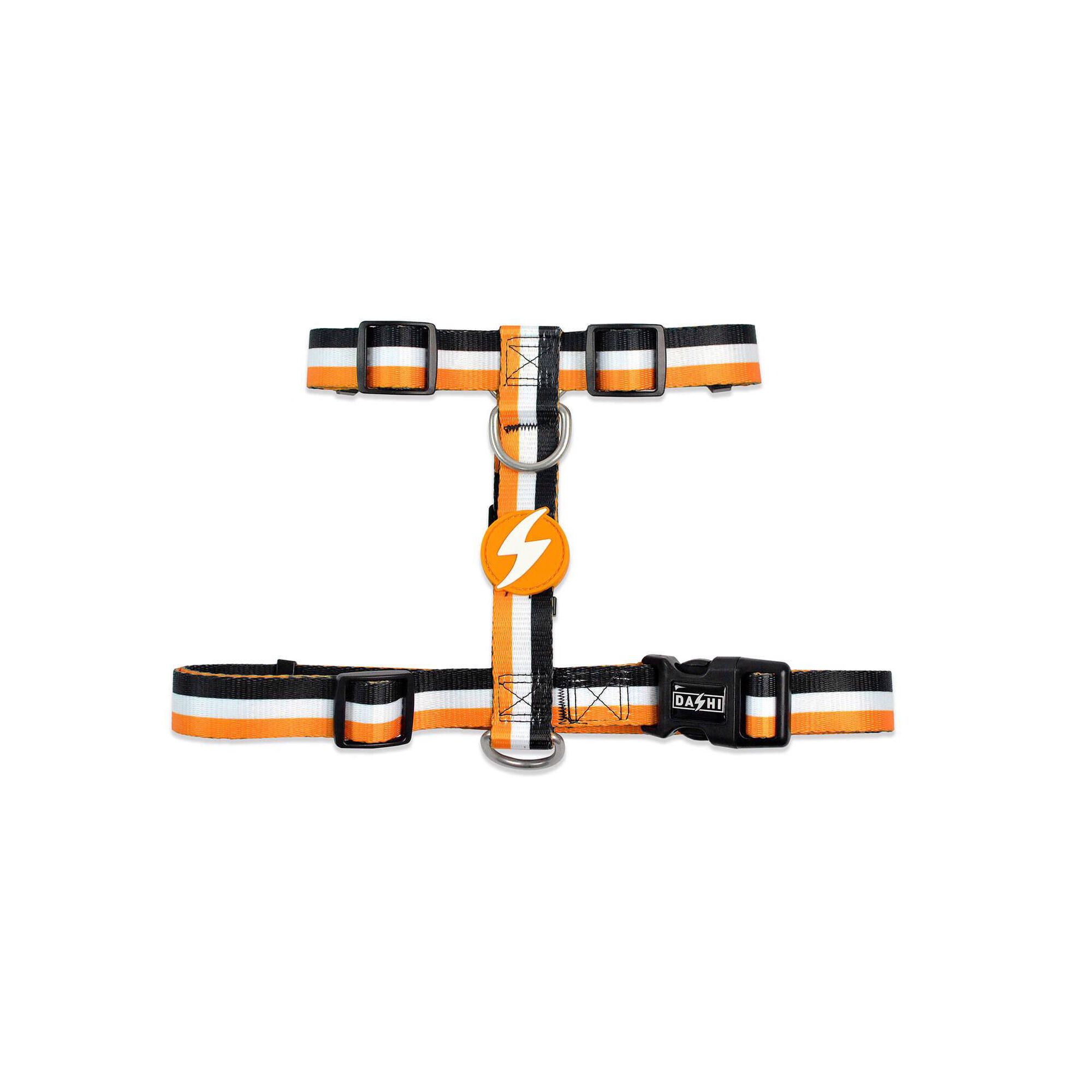 Arn&ecirc;s para C&atilde;o Stripes3 Laranja e Preto M Dashi