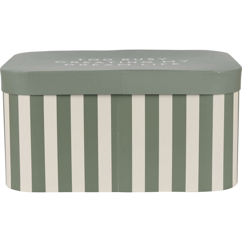 Caixa Riscas Largas Verdes 34x24x17cm Kasa