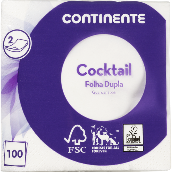 Guardanapos 2 Folhas Cocktail Continente