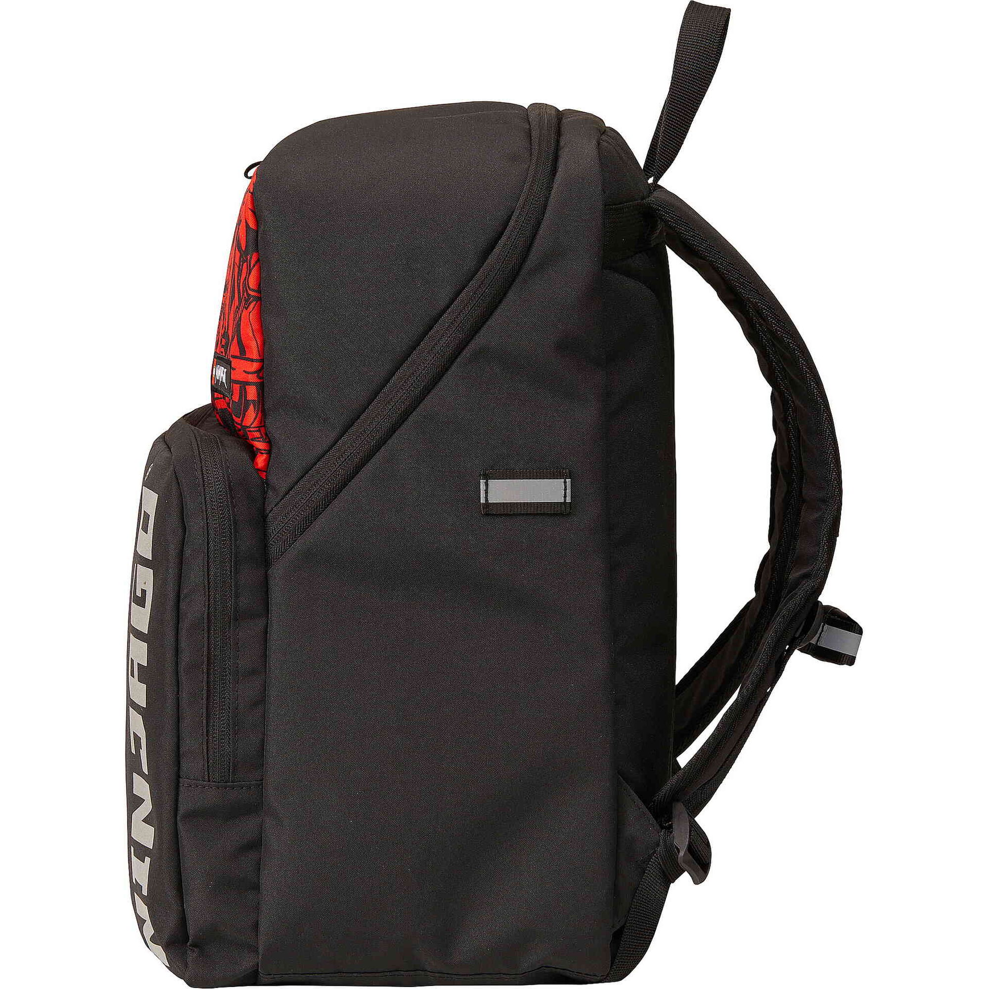 Mochila Quadrada Preta e Vermelha