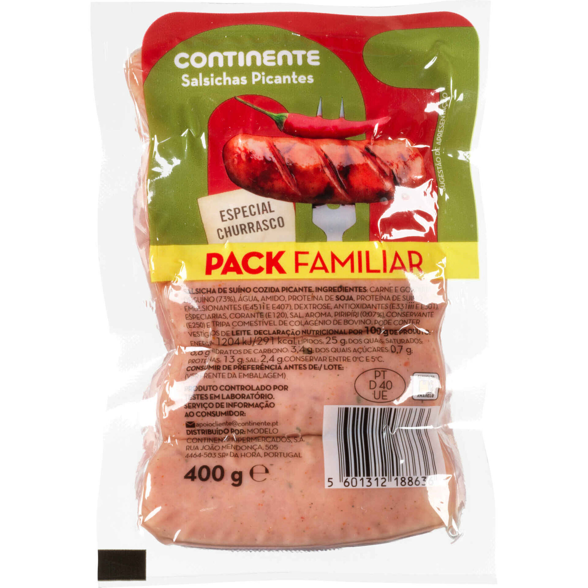 Salsicha de Churrasco Picante Pack Familiar Continente