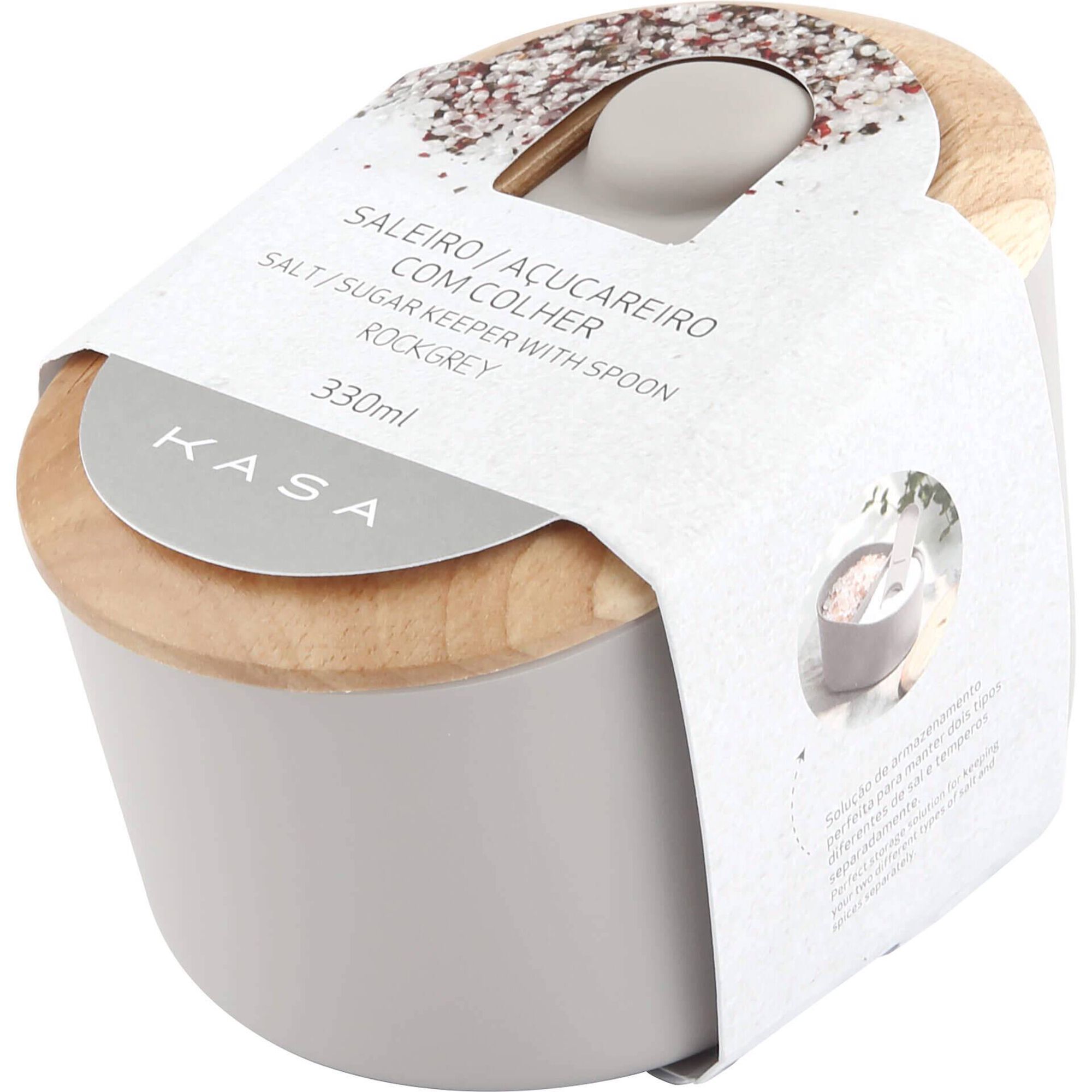 Saleiro e A&ccedil;ucareiro com Colher Kasa