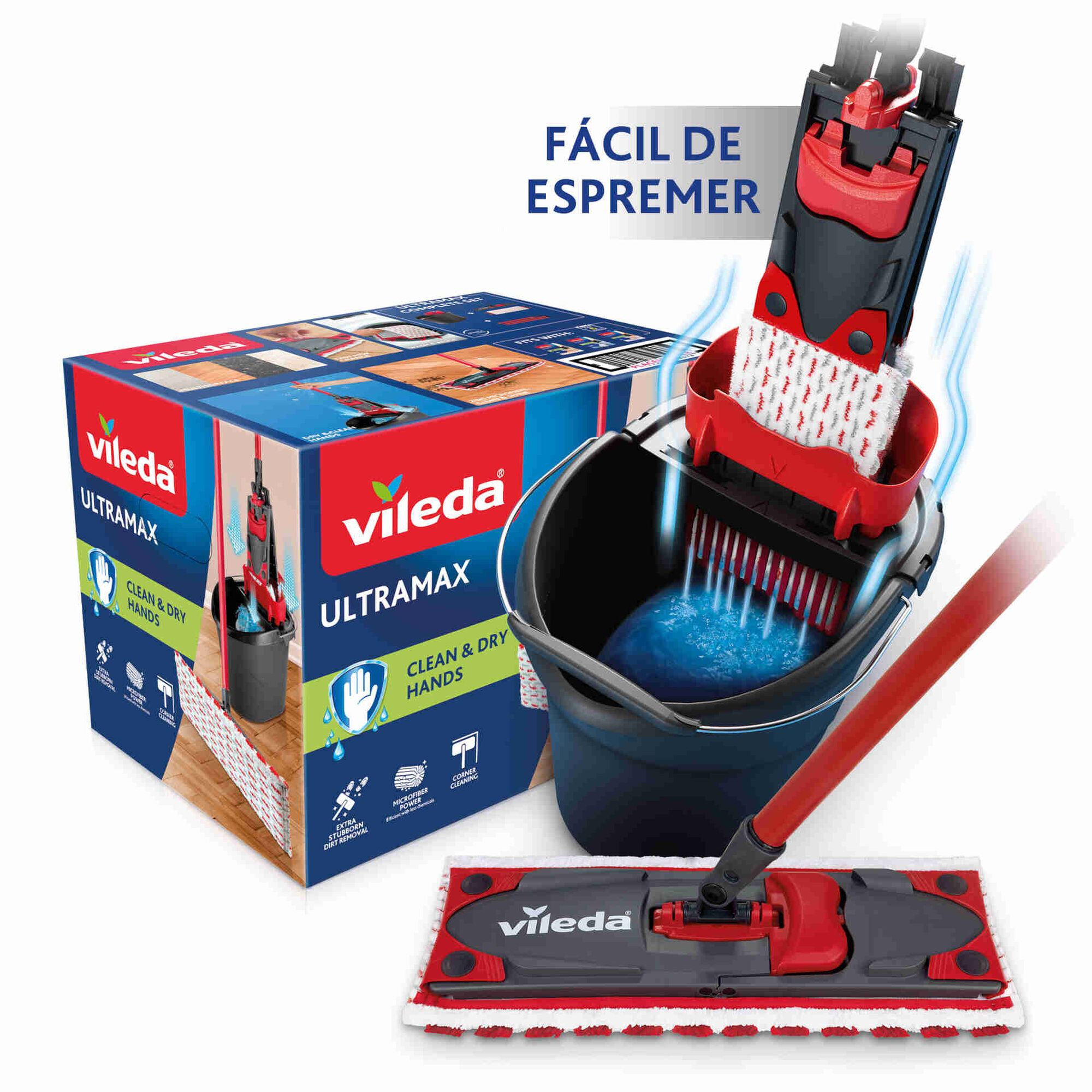 Conjunto Mopa Microfibra e Balde Limpeza com Espremedor Ultramax Vileda