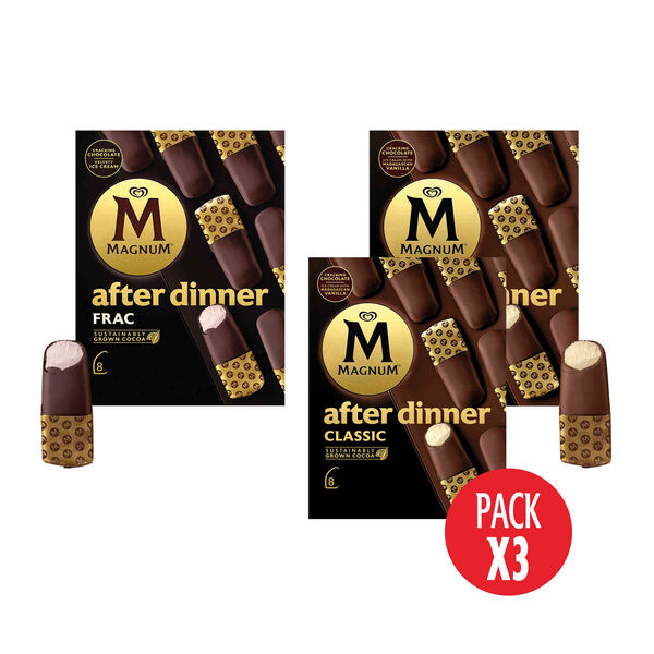 Gelado After Dinner Classic e Chocolate Negro Magnum