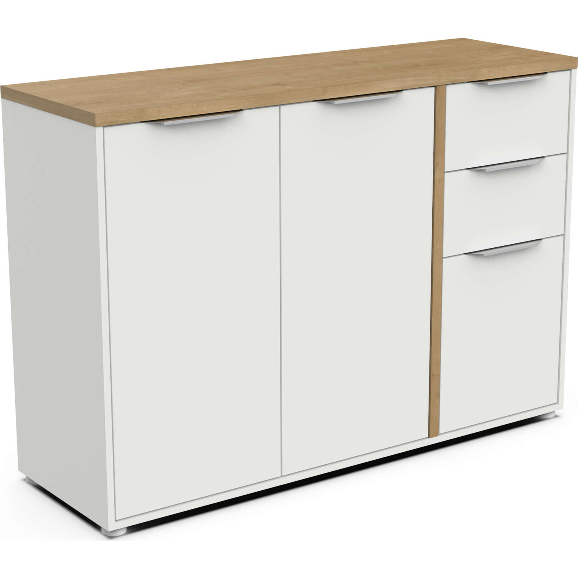 Aparador 121x40x85cm Branco e Carvalho Access