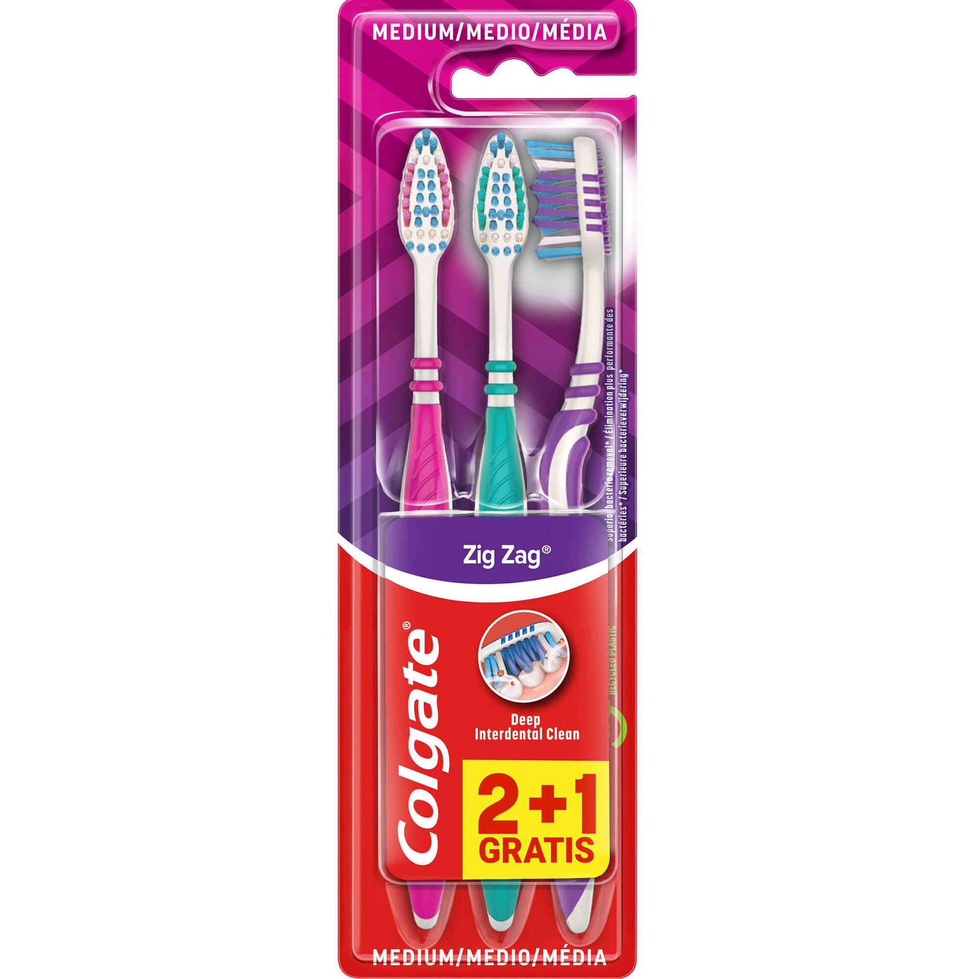 Escova de Dentes Zig Zag Media Escova de Dentes Zig Zag Media